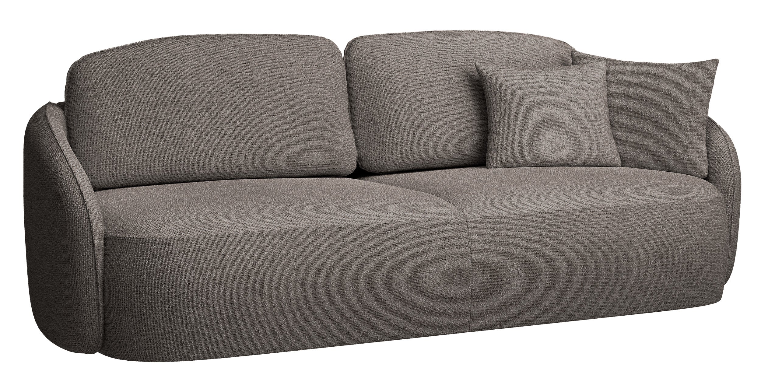 Dreisitziges Schlafsofa Savoy mit Stauraum, hellbrauner, hydrofober Chenillestoff