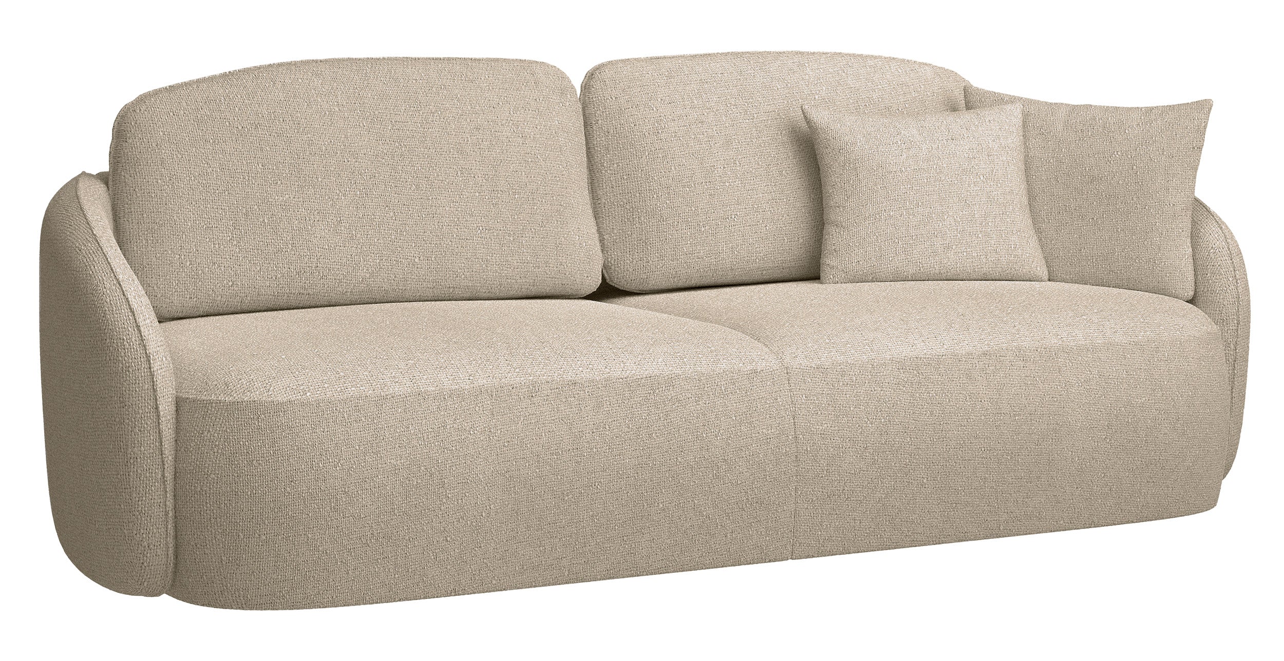 Dreisitziges ausklappbares Sofa Savoy mit Stauraum, beige, hydrophobes Chenille