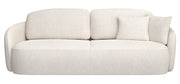 Dreisitziges ausklappbares Sofa Savoy mit Stauraum, cremefarbener hydrophober Chenillestoff