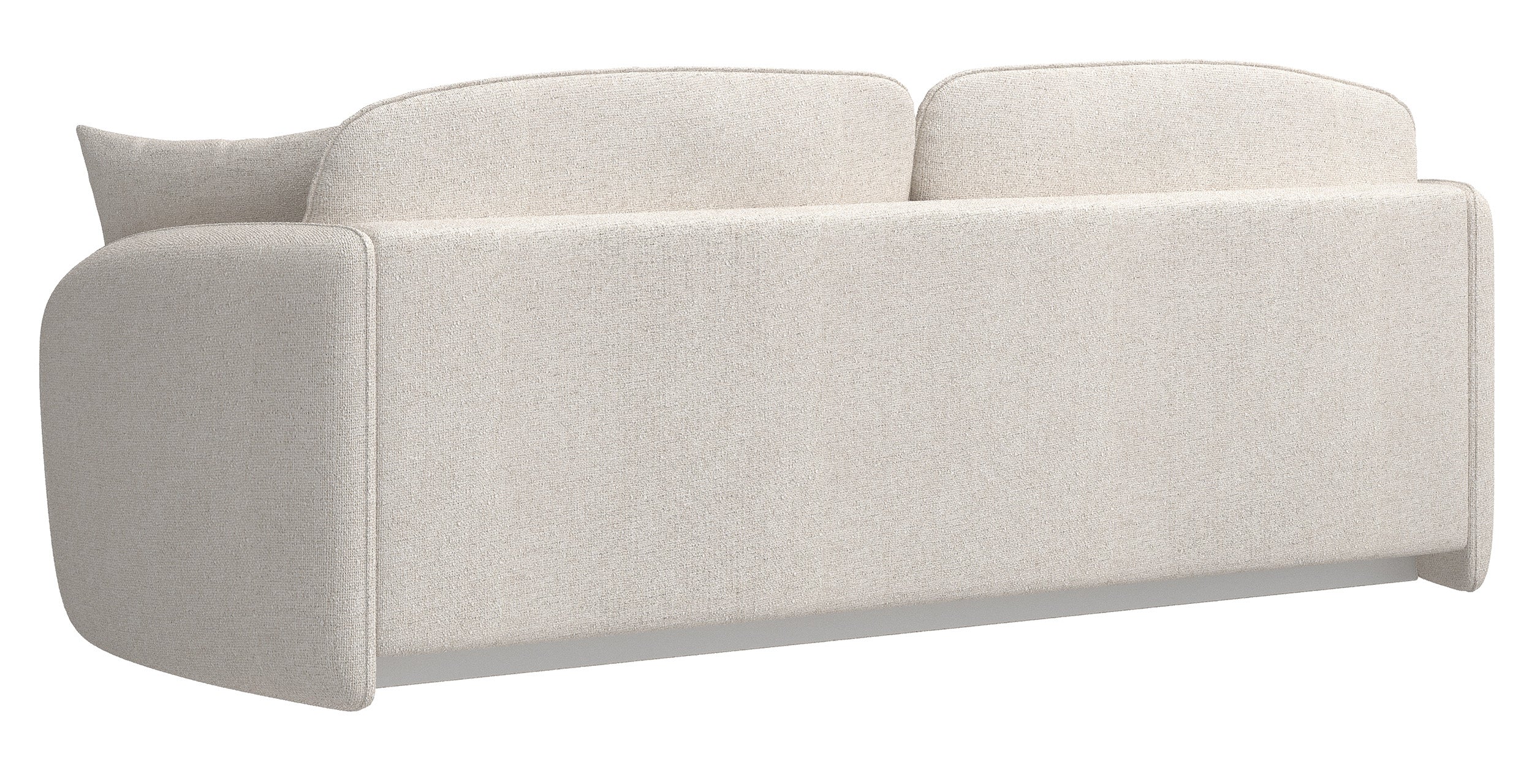 Dreisitziges ausklappbares Sofa Savoy mit Stauraum, cremefarbener hydrophober Chenillestoff