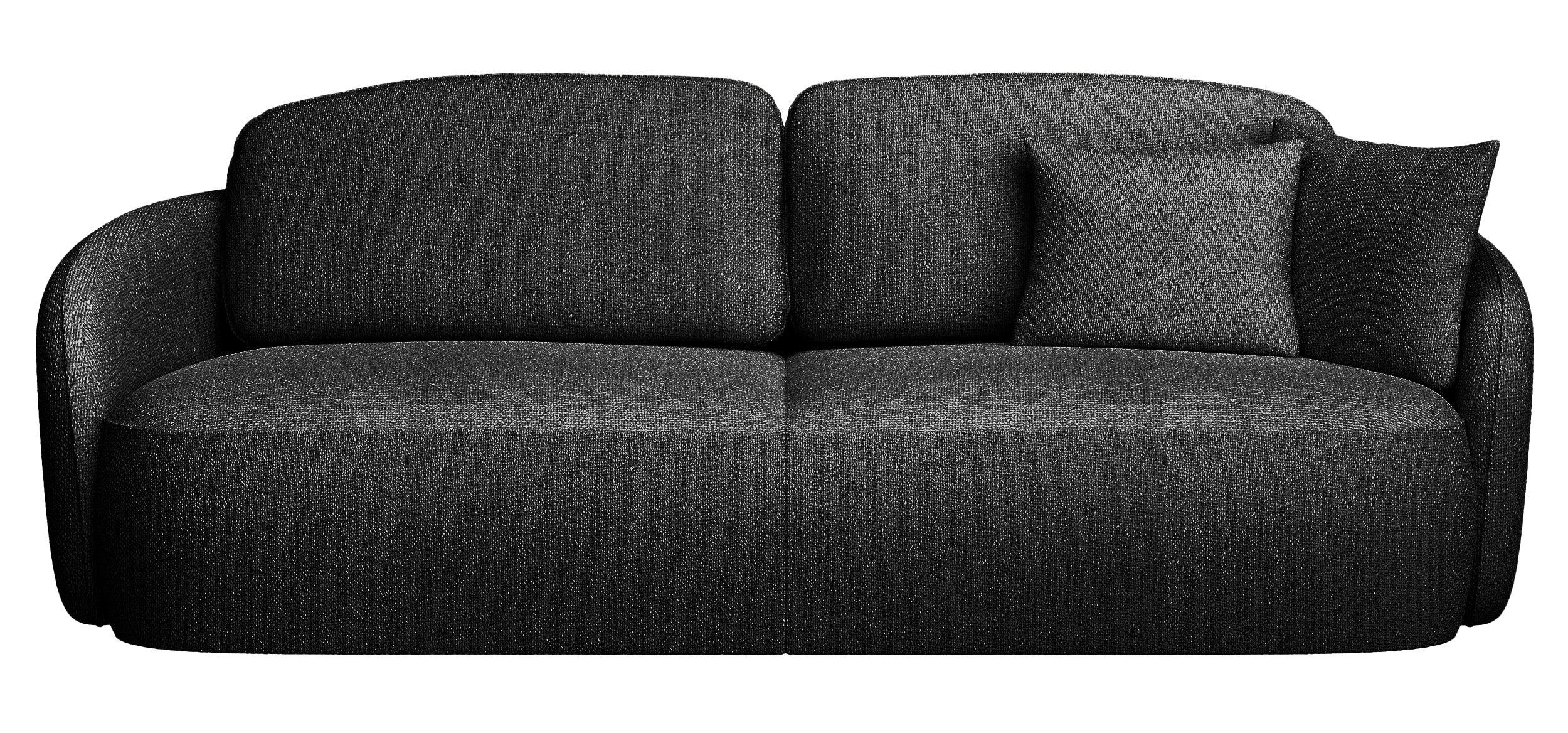 Schwarzes, dreisitziges Schlafsofa Savoy mit Stauraum, hydrophobes Chenille