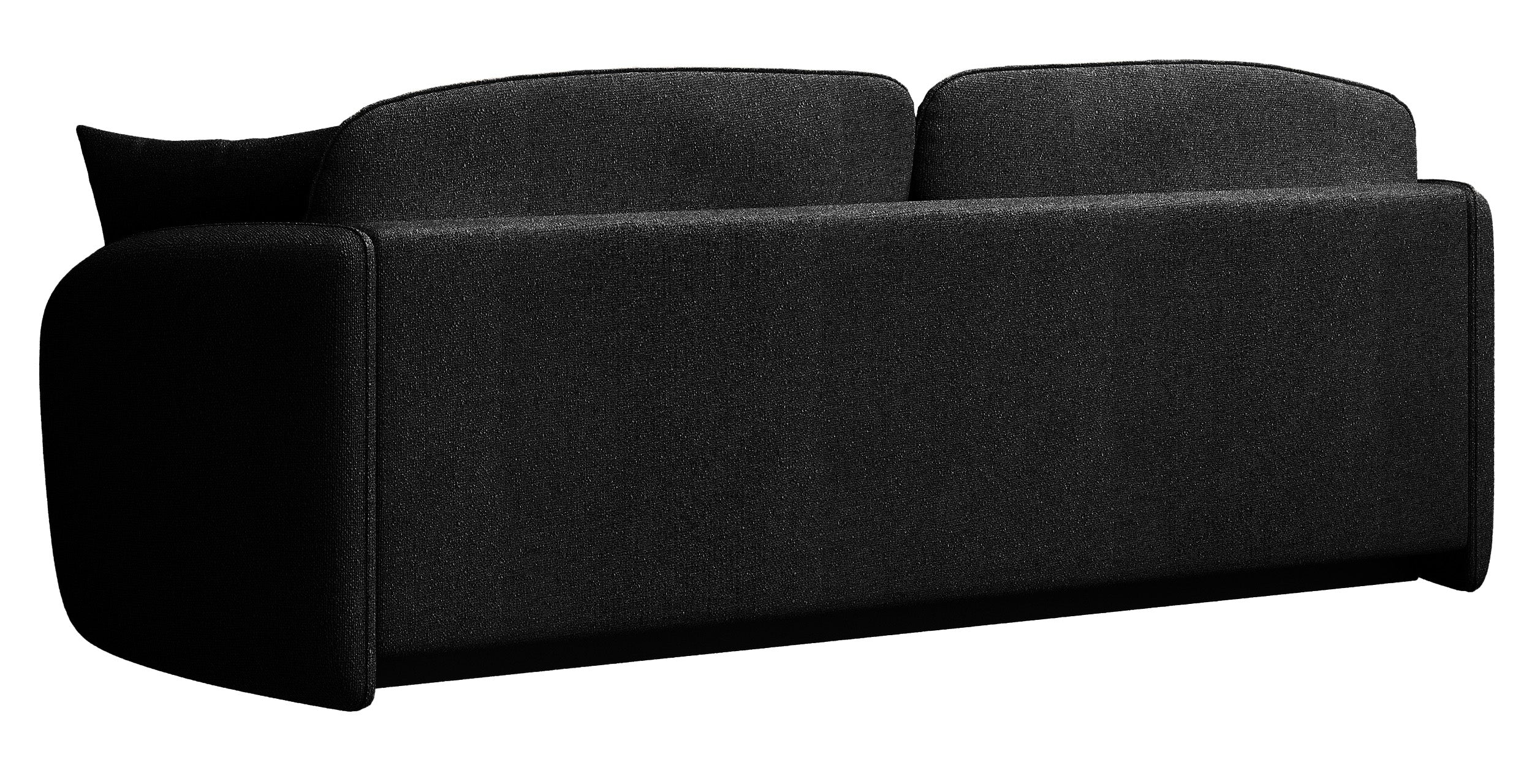 Schwarzes, dreisitziges Schlafsofa Savoy mit Stauraum, hydrophobes Chenille