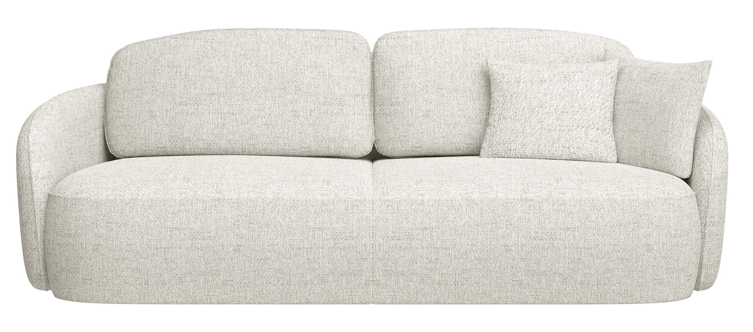 Dreisitziges ausklappbares Sofa Savoy mit Stauraum, cremefarbene Flechtung