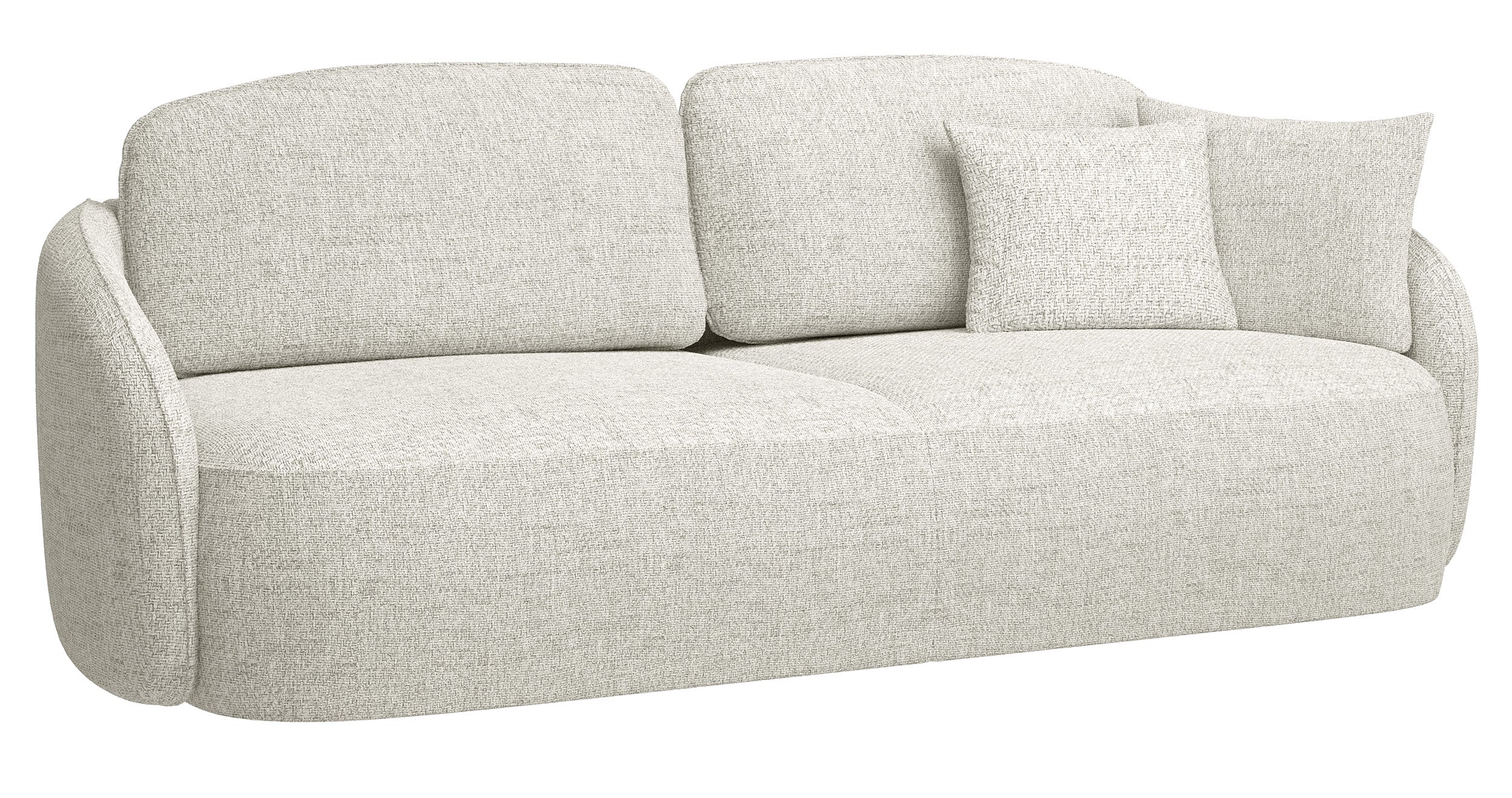 Dreisitziges ausklappbares Sofa Savoy mit Stauraum, cremefarbene Flechtung