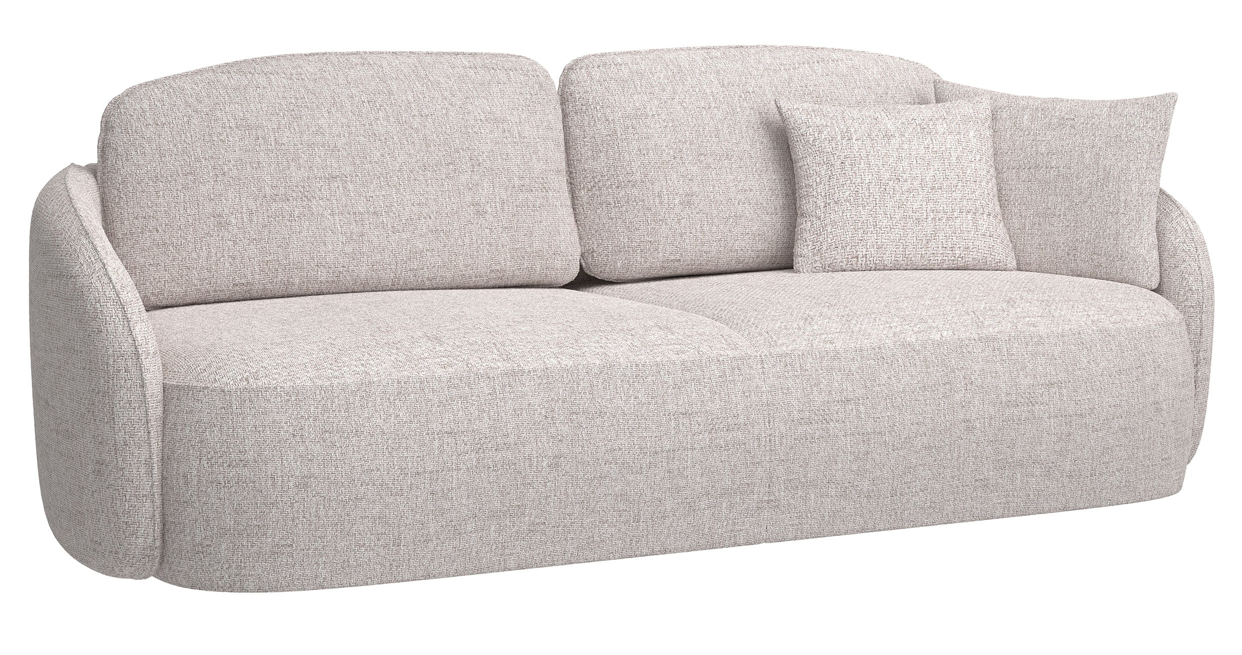 Dreisitziges Schlafsofa Savoy mit Stauraum, hellbeige, Geflecht