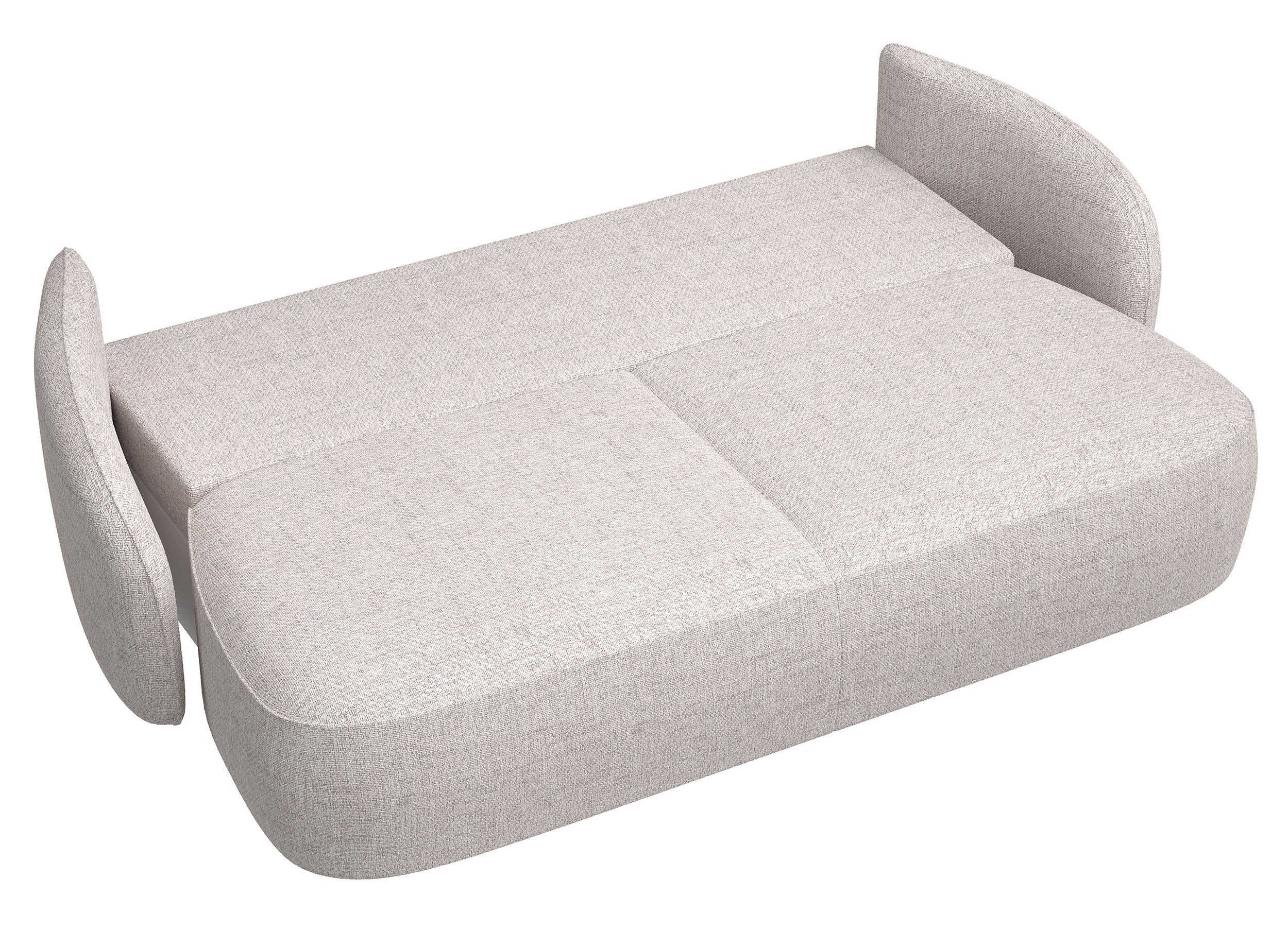 Dreisitziges Schlafsofa Savoy mit Stauraum, hellbeige, Geflecht