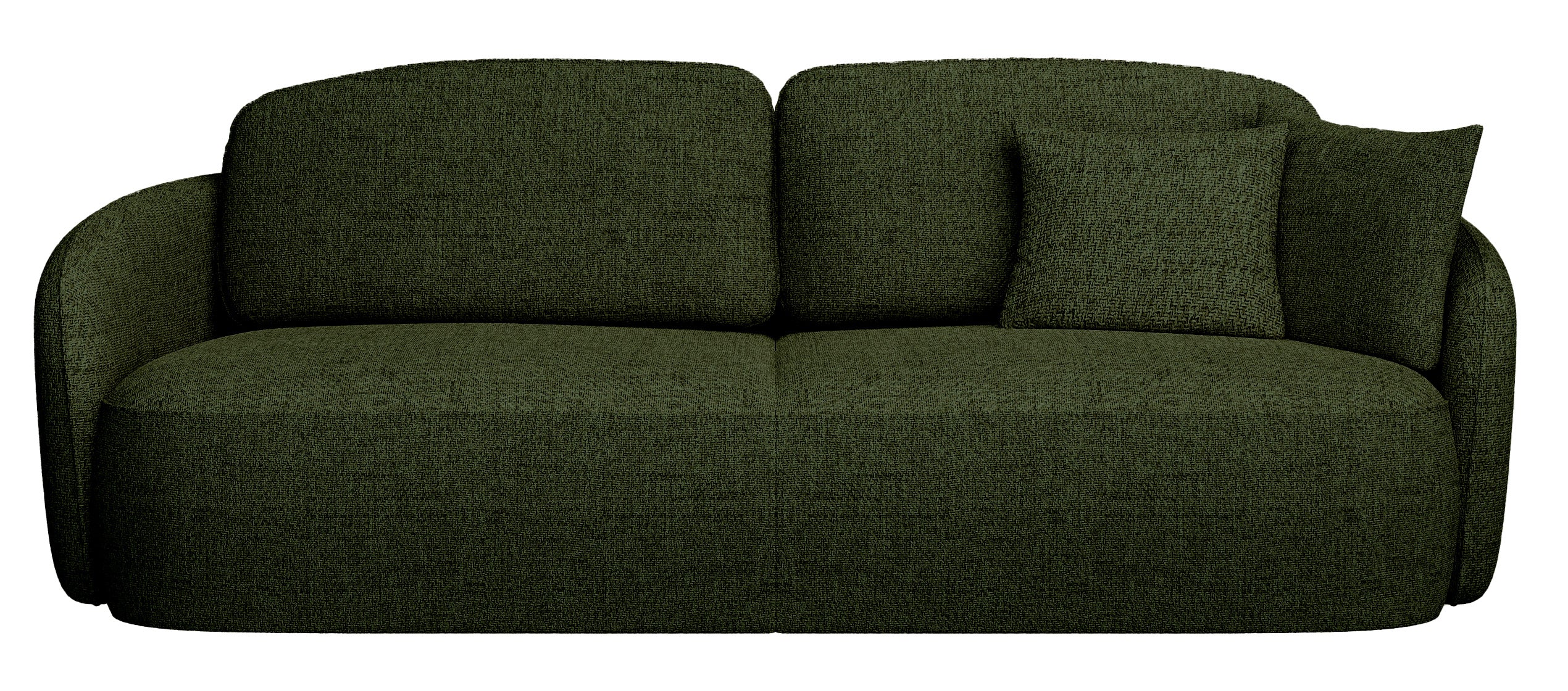 Dreisitziges ausklappbares Sofa Savoy mit Stauraum, olivgrünes Geflecht