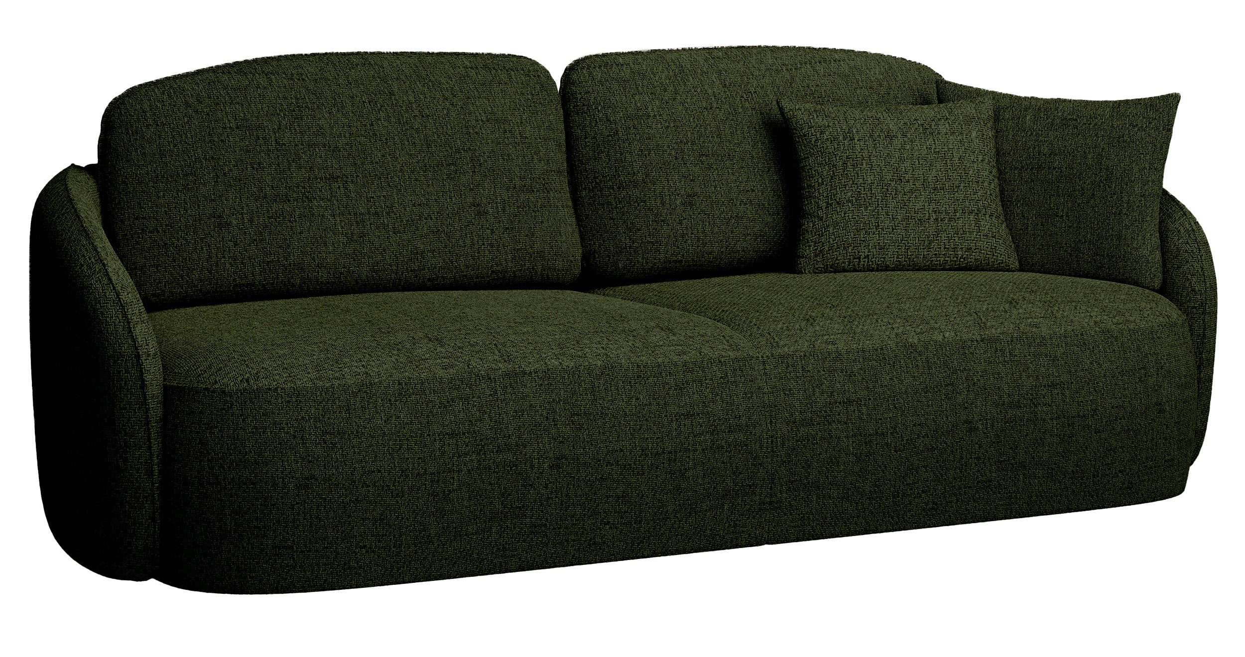 Dreisitziges ausklappbares Sofa Savoy mit Stauraum, olivgrünes Geflecht