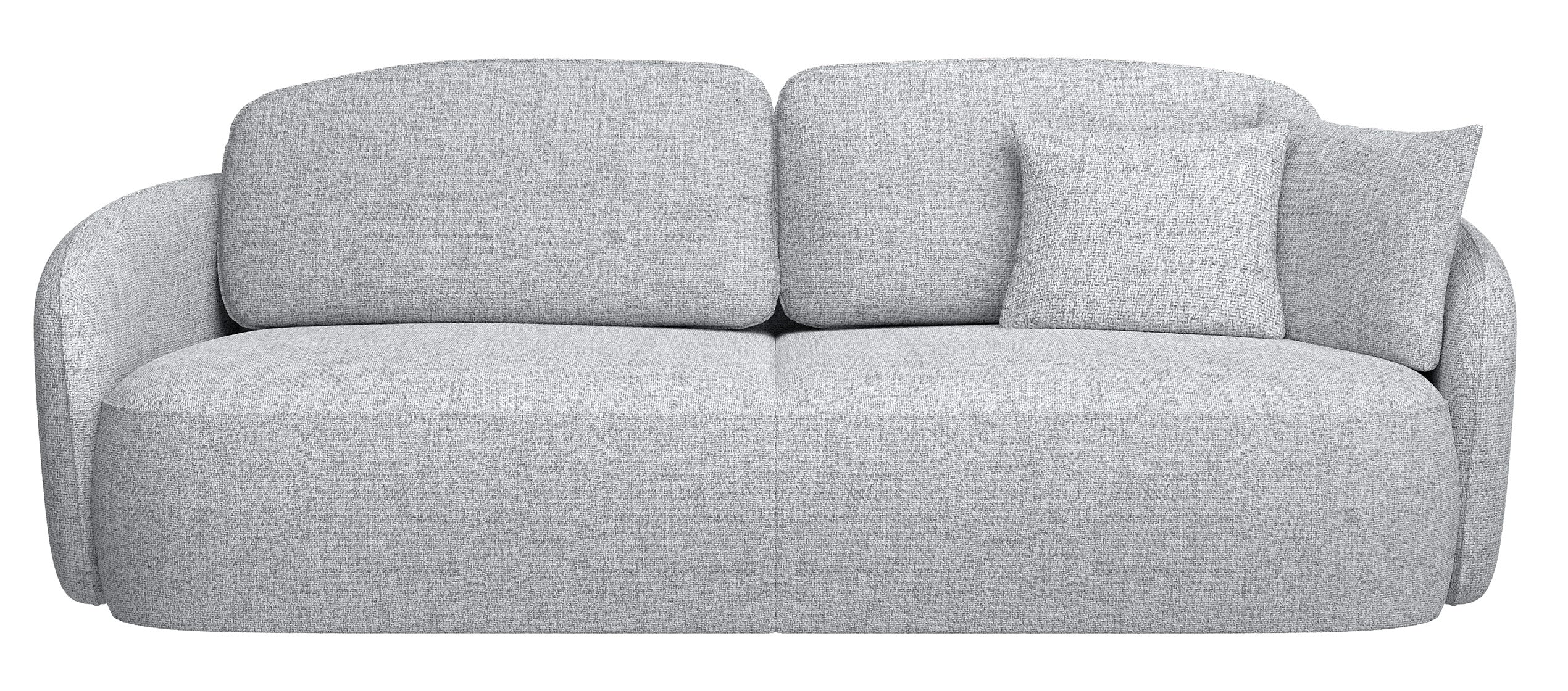 Dreisitziges Schlafsofa Savoy mit Stauraum, hellgraues Geflecht