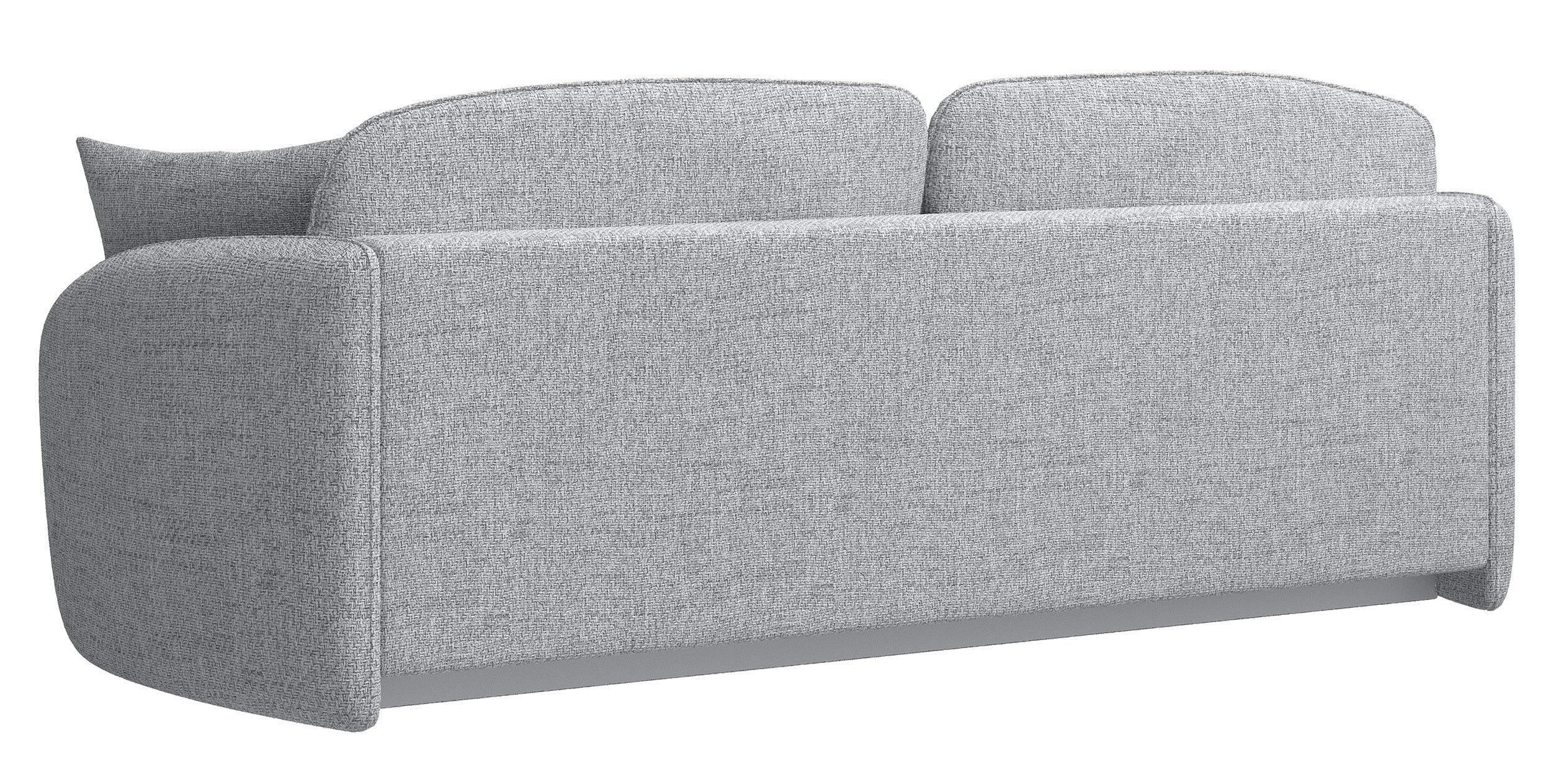 Dreisitziges Schlafsofa Savoy mit Stauraum, hellgraues Geflecht