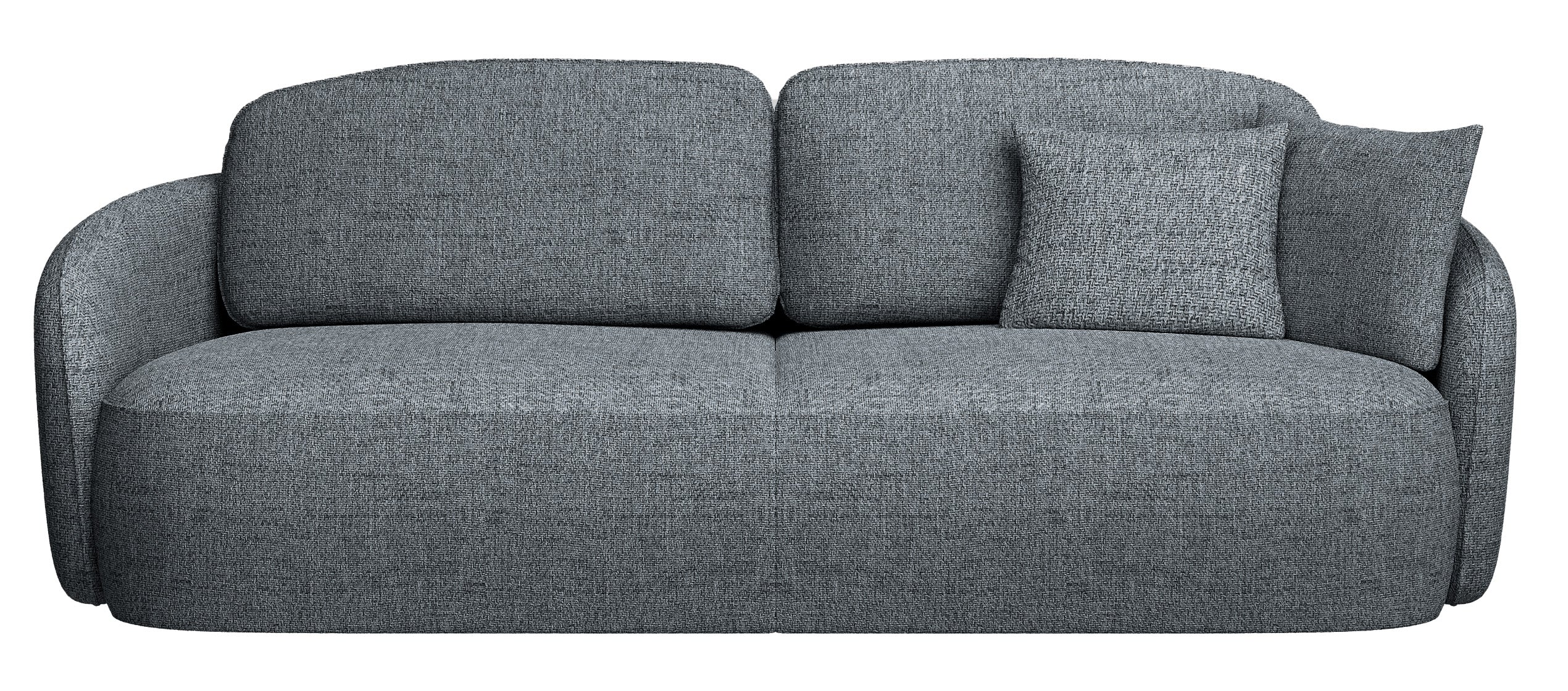 Dreisitziges ausklappbares Sofa Savoy mit Stauraum, dunkelgraues Geflecht
