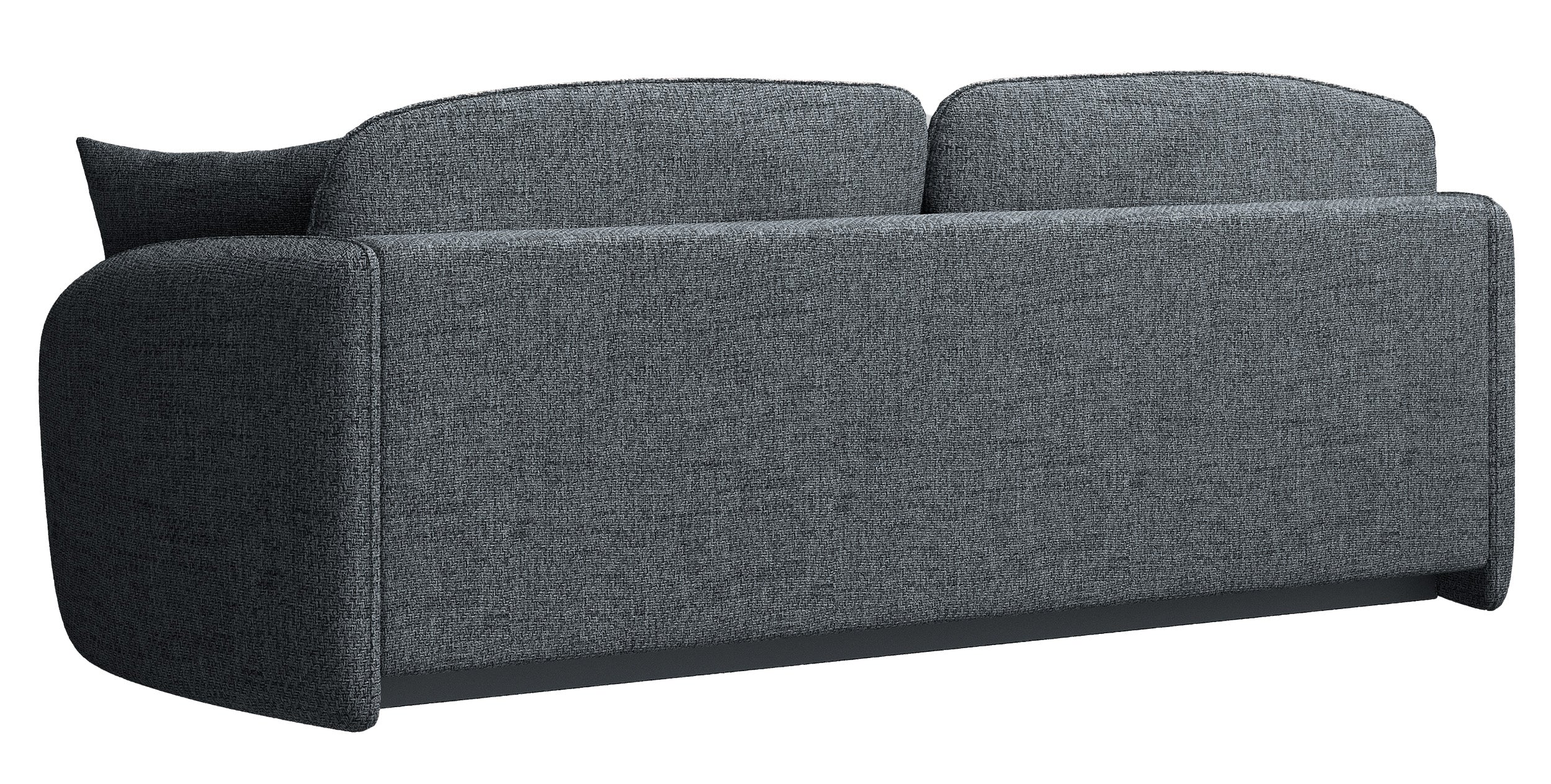 Dreisitziges ausklappbares Sofa Savoy mit Stauraum, dunkelgraues Geflecht