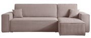 Ecksofa mit Schlaffunktion Scarlo, L-förmig, mit Stauraum, universell, beige Cordstoff
