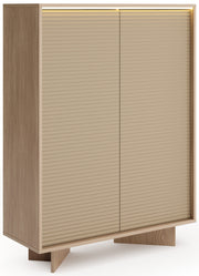 Zweitrüriger Kommode Semi mit LED-Beleuchtung 104 cm Bolivar Natur/Cappuccino