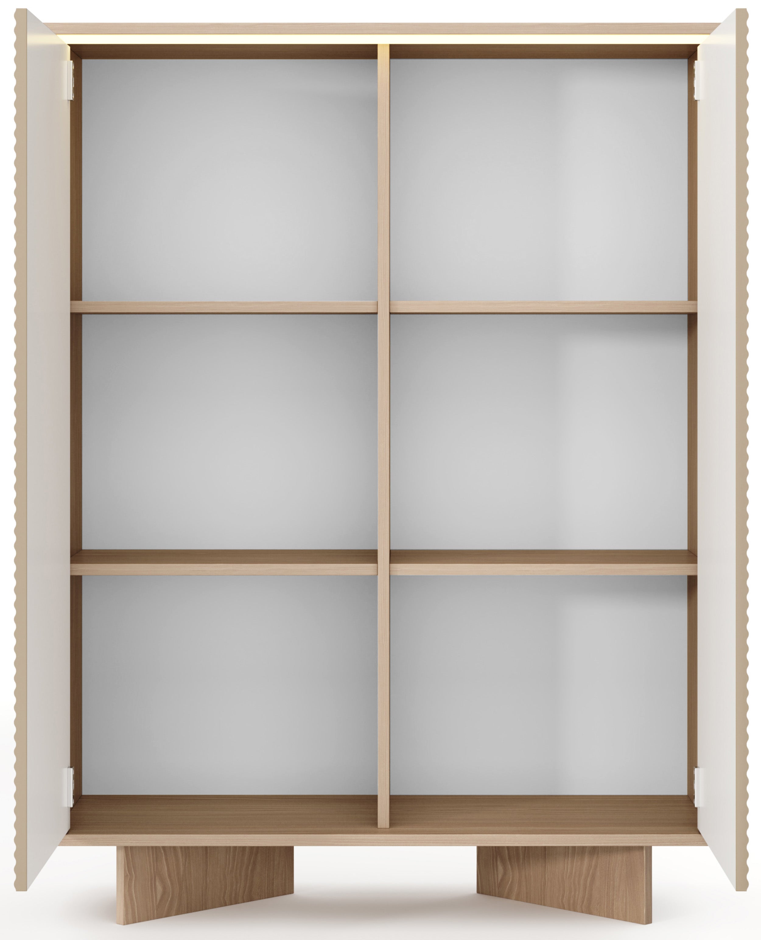 Zweitrüriger Kommode Semi mit LED-Beleuchtung 104 cm Bolivar Natur/Cappuccino
