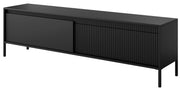 Falsetto TV-Schrank mit zwei Türen und geriffelter Front, 187 cm, schwarz