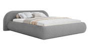 Gepolstertes Bett 160x200 cm Shels Low in grauem Bouclé