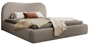 Polsterbett Simsalo 140x200 cm mit Stauraum, dunkelbeige Bouclé