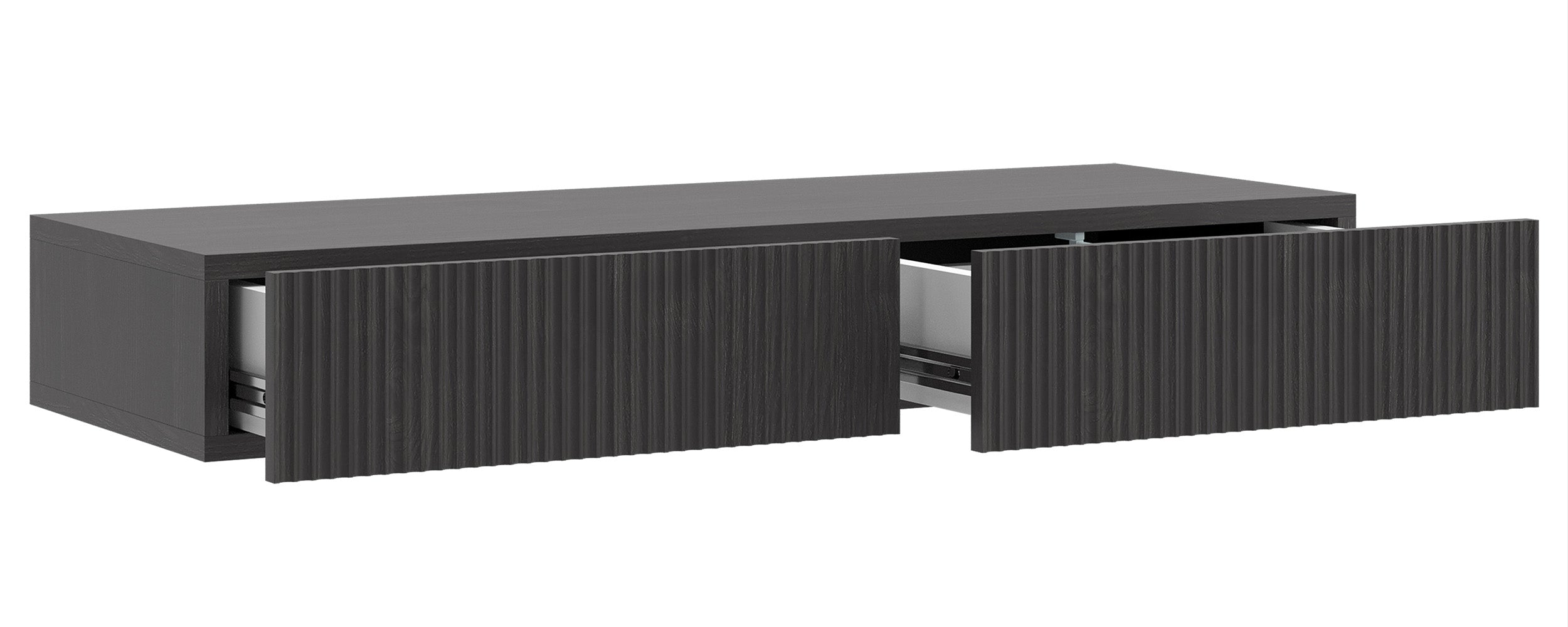 Hängender Schminktisch Nolie mit Schubladen 110 cm Portland Esche Schwarz