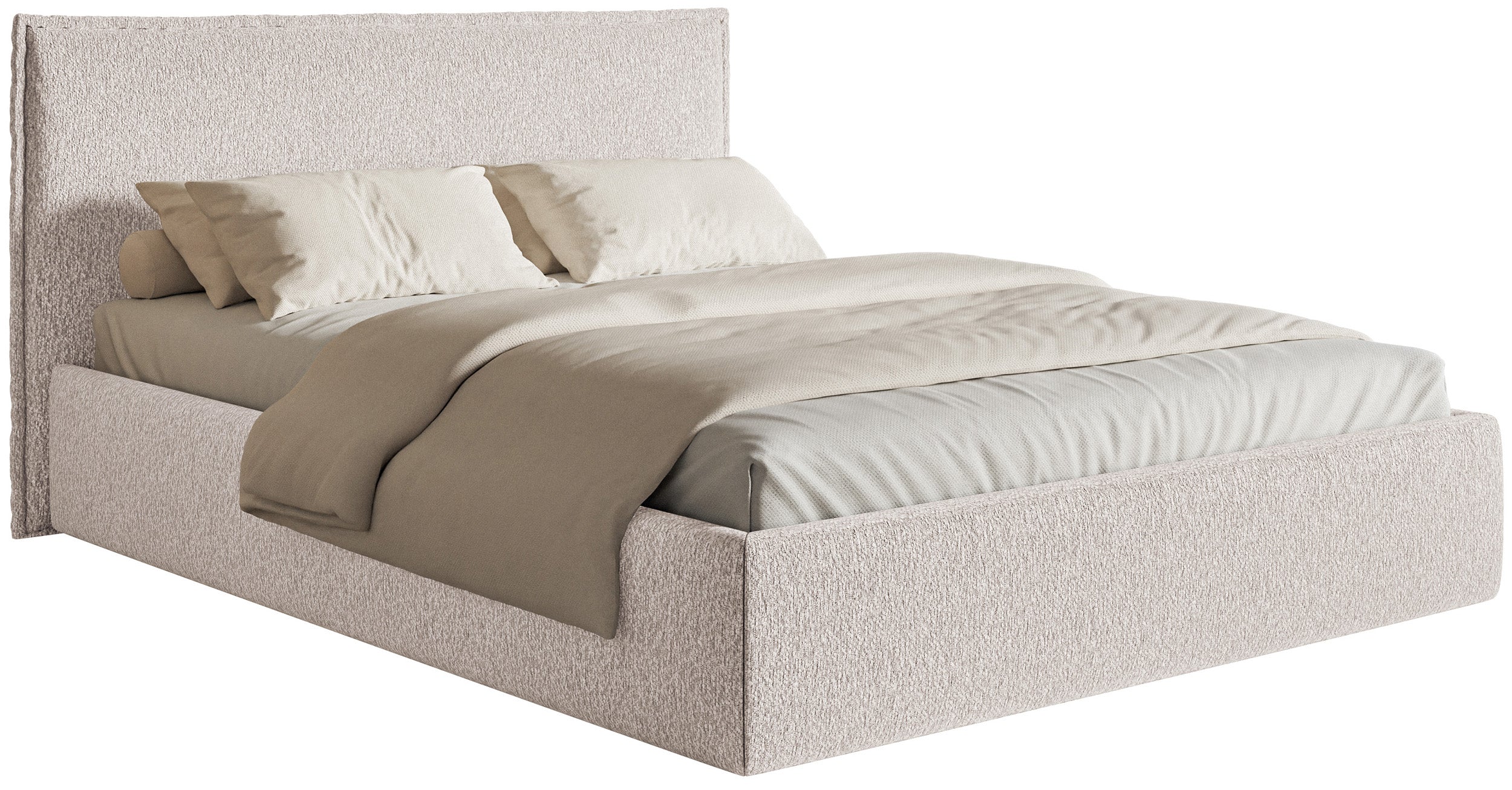 Polsterbett 140x200 cm Softie Slim beige Chenille
