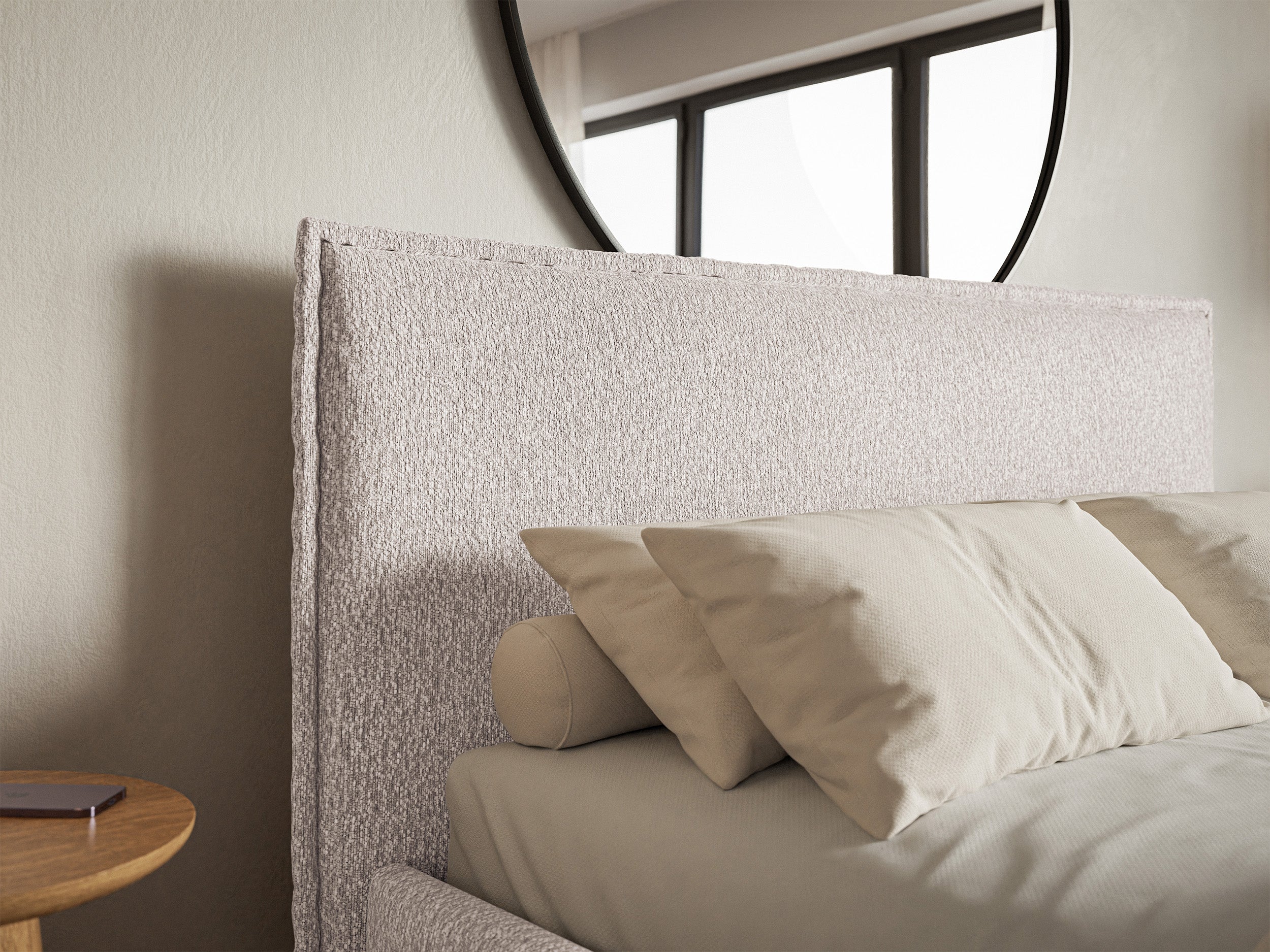 Polsterbett 140x200 cm Softie Slim beige Chenille