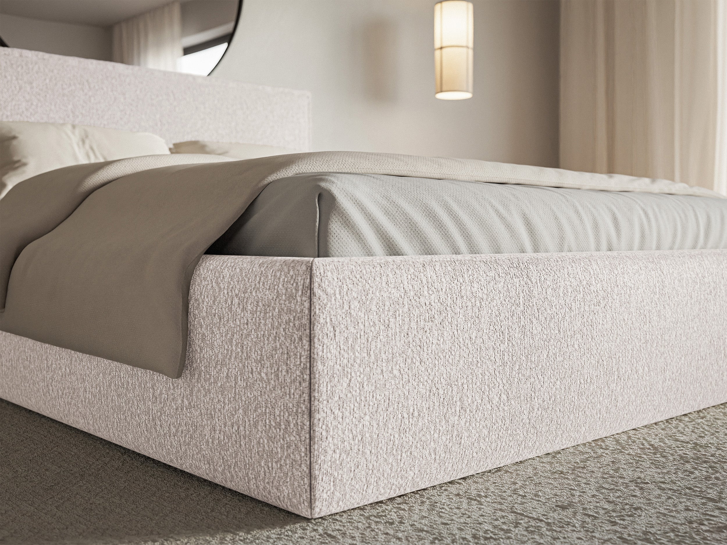 Polsterbett 140x200 cm Softie Slim beige Chenille