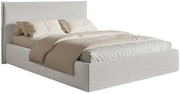 Gepolstertes Bett 200x200 cm Softie Slim hellgrauer Chenille
