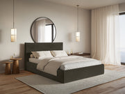 Polsterbett 200x200 cm Softie Slim dunkelgrün Velours wasserabweisend