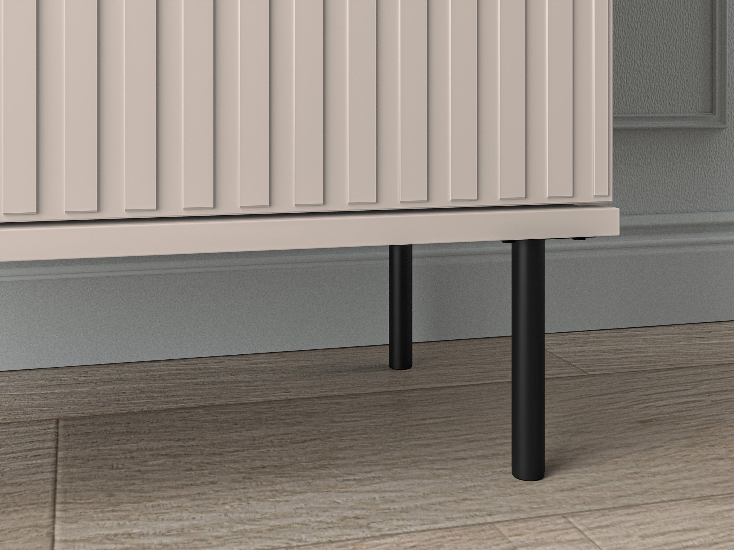 Flurschrank Caletto 55 cm, einflügelig, mit dekorativen Lamellen, beige