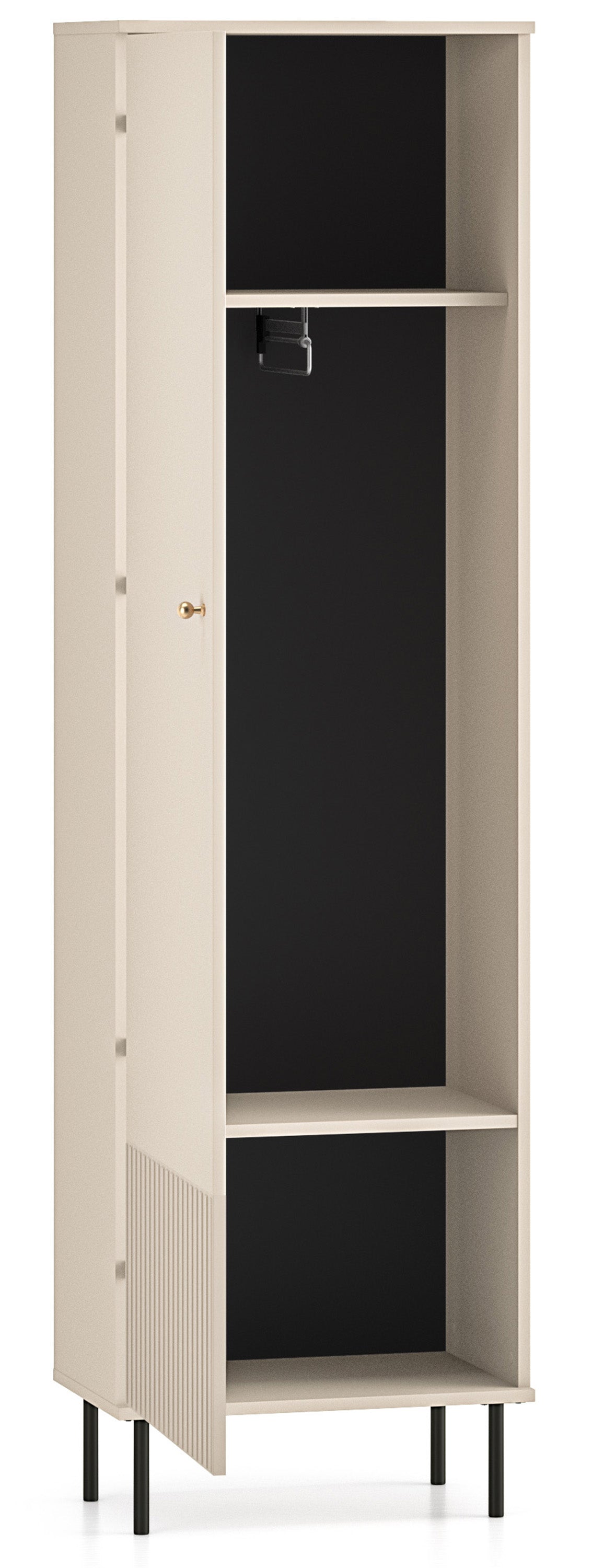 Flurschrank Caletto 55 cm, einflügelig, mit dekorativen Lamellen, beige