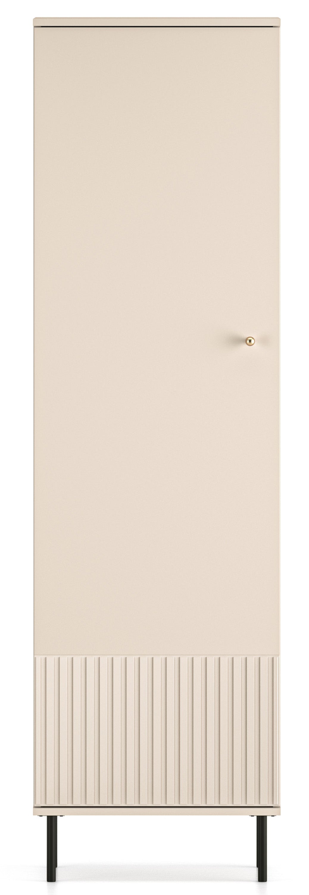 Flurschrank Caletto 55 cm, einflügelig, mit dekorativen Lamellen, beige
