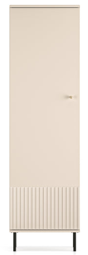 Flurschrank Caletto 55 cm, einflügelig, mit dekorativen Lamellen, beige