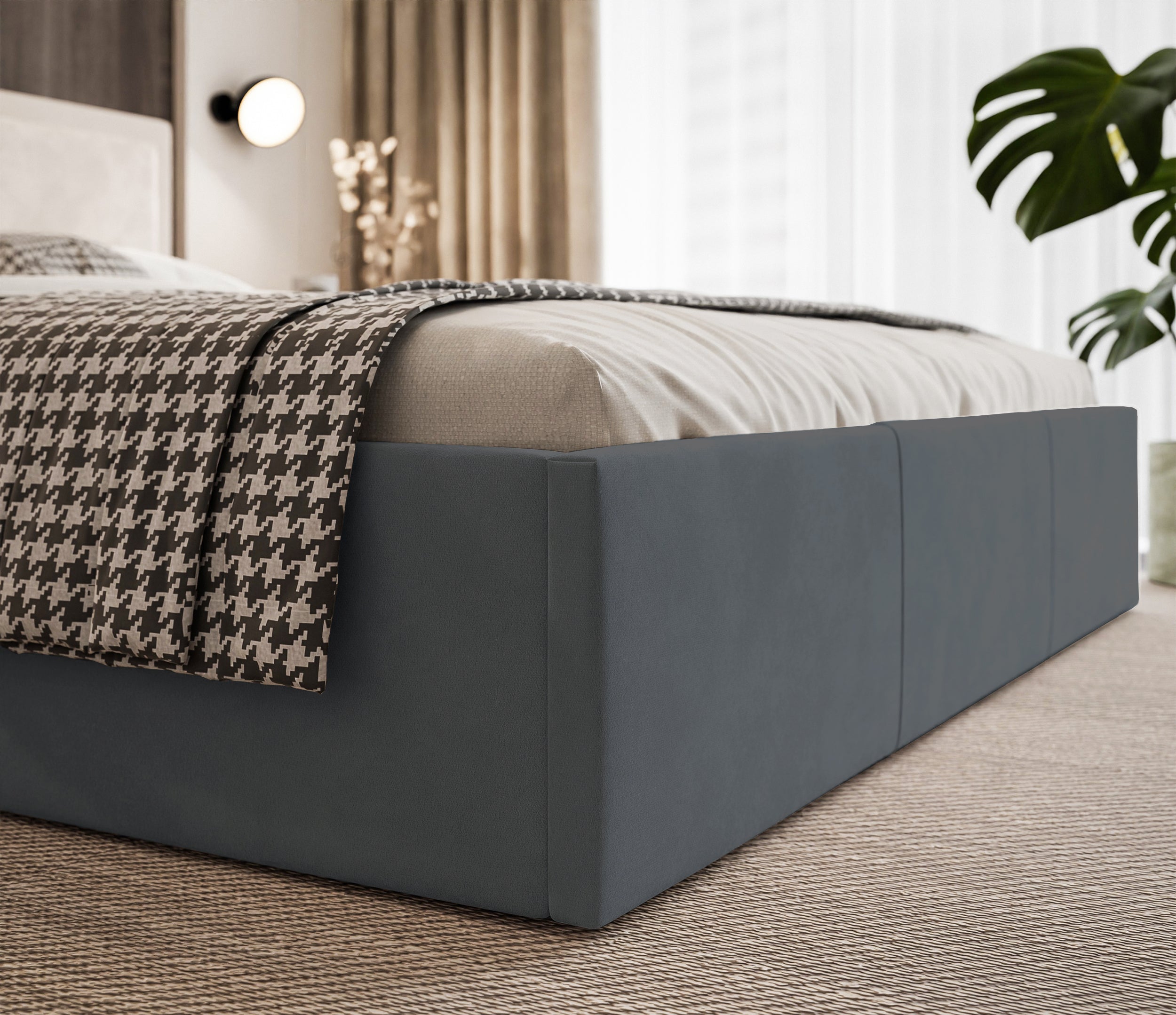 Polsterbett 180x200 cm Soave II mit Stauraum und Metallrahmen, Stahlvelours