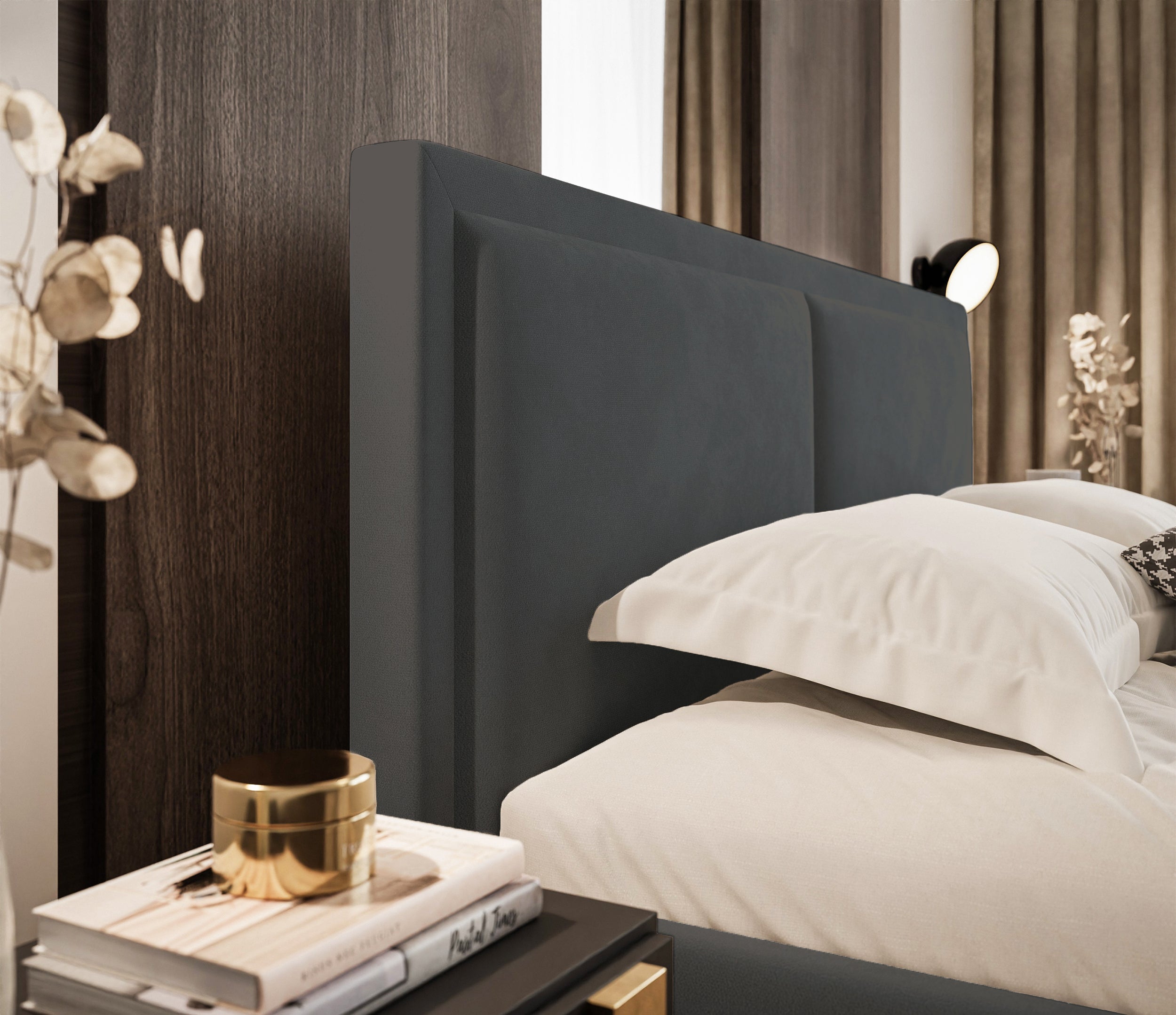 Polsterbett 180x200 cm Soave II mit Stauraum und Metallrahmen, Stahlvelours
