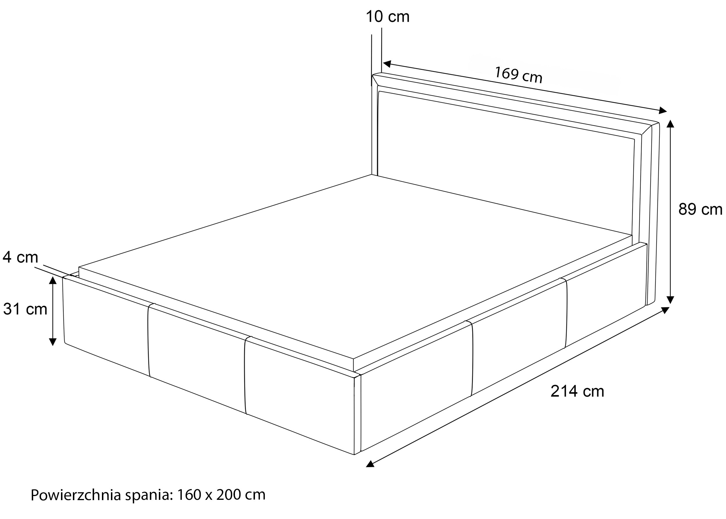 Gepolstertes Bett 160x200 cm Soave mit Stauraum und Metallrahmen, hellgrauer Samt