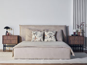 Polsterbett 180x200 cm Softie, beige, wasserabweisender Samt