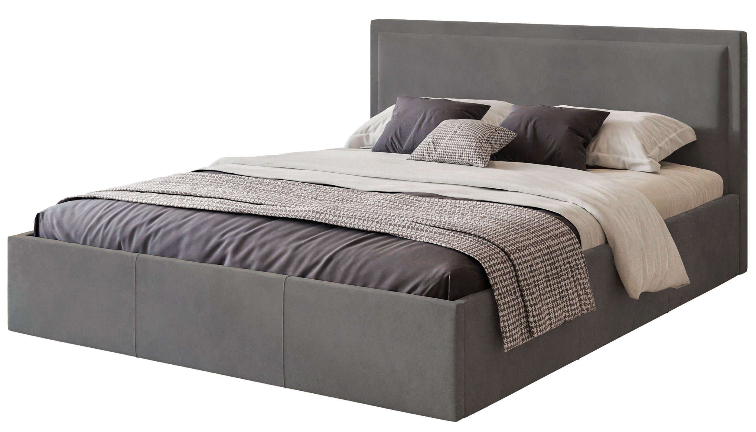 Polsterbett 140x200 cm Soave mit Stauraum und Metallrahmen, Stahlvelours