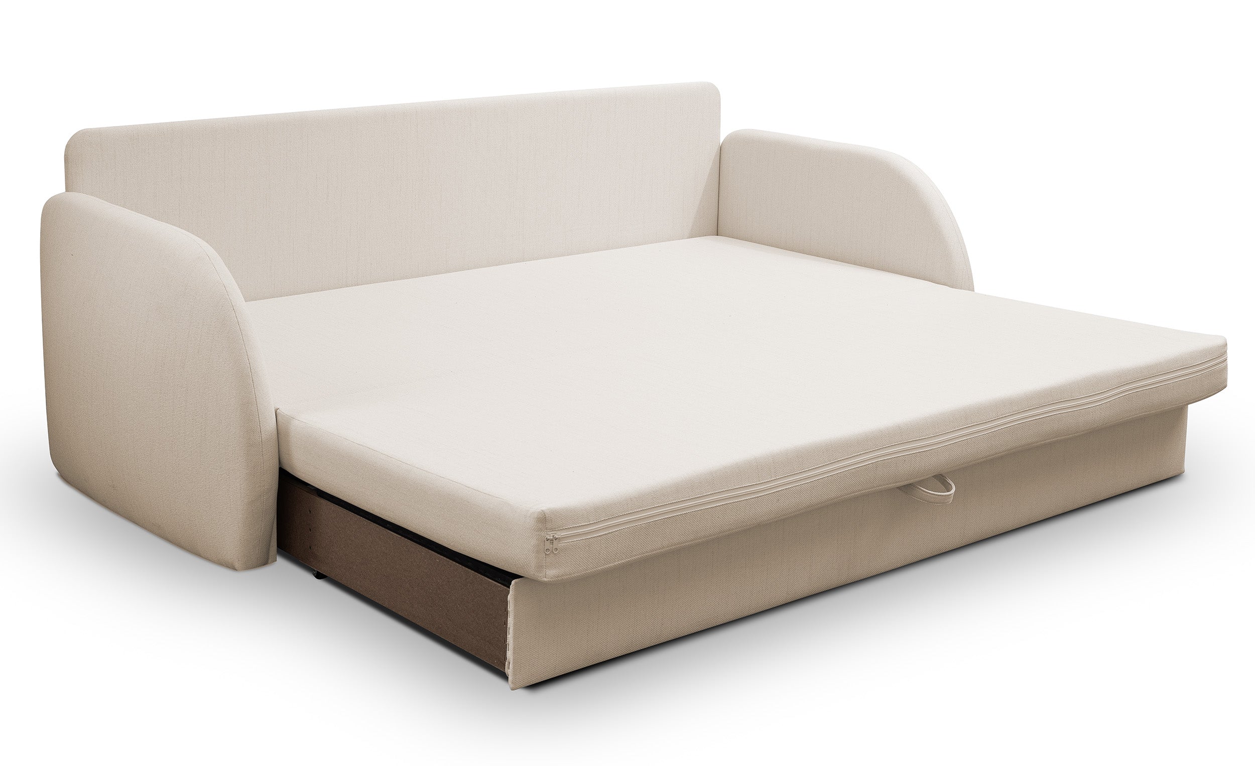 Drei-Sitzer-Schlafsofa Diego in hellbeige, Geflecht