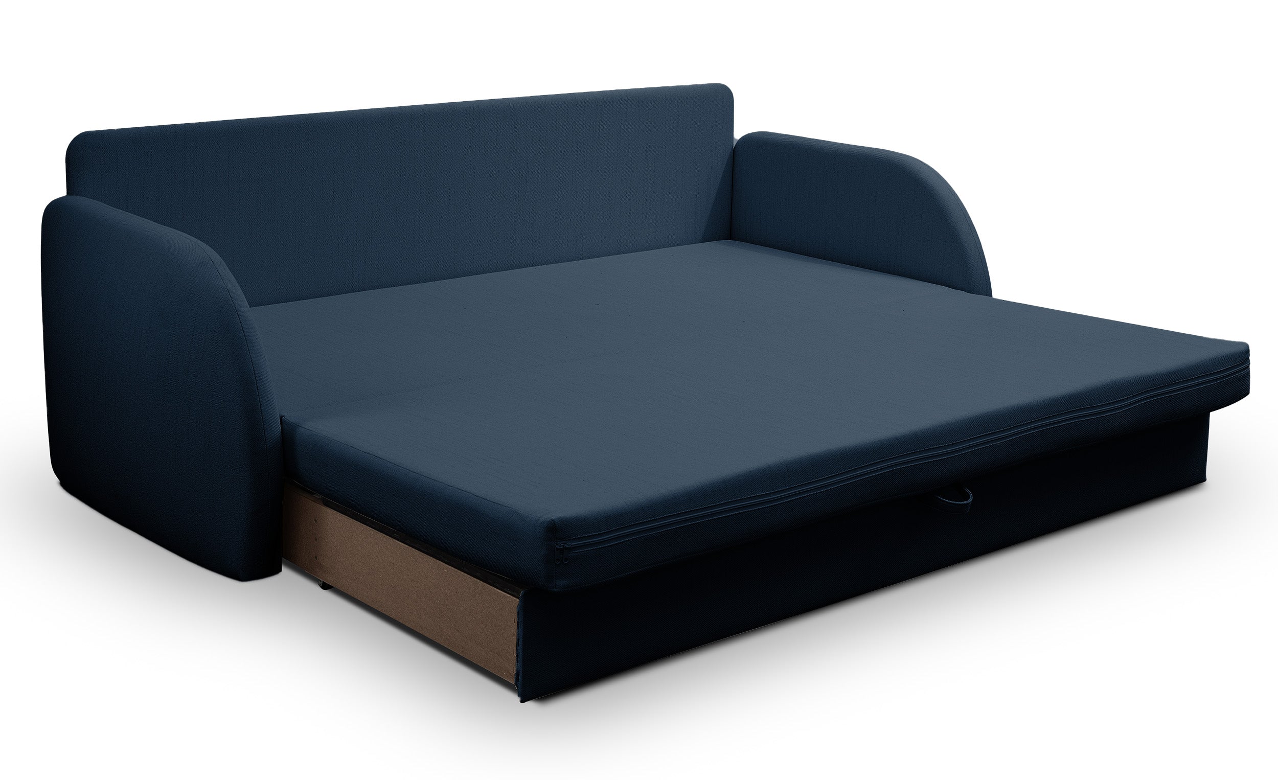 Drei-Sitzer-Schlafsofa Diego in Marineblau, Geflecht