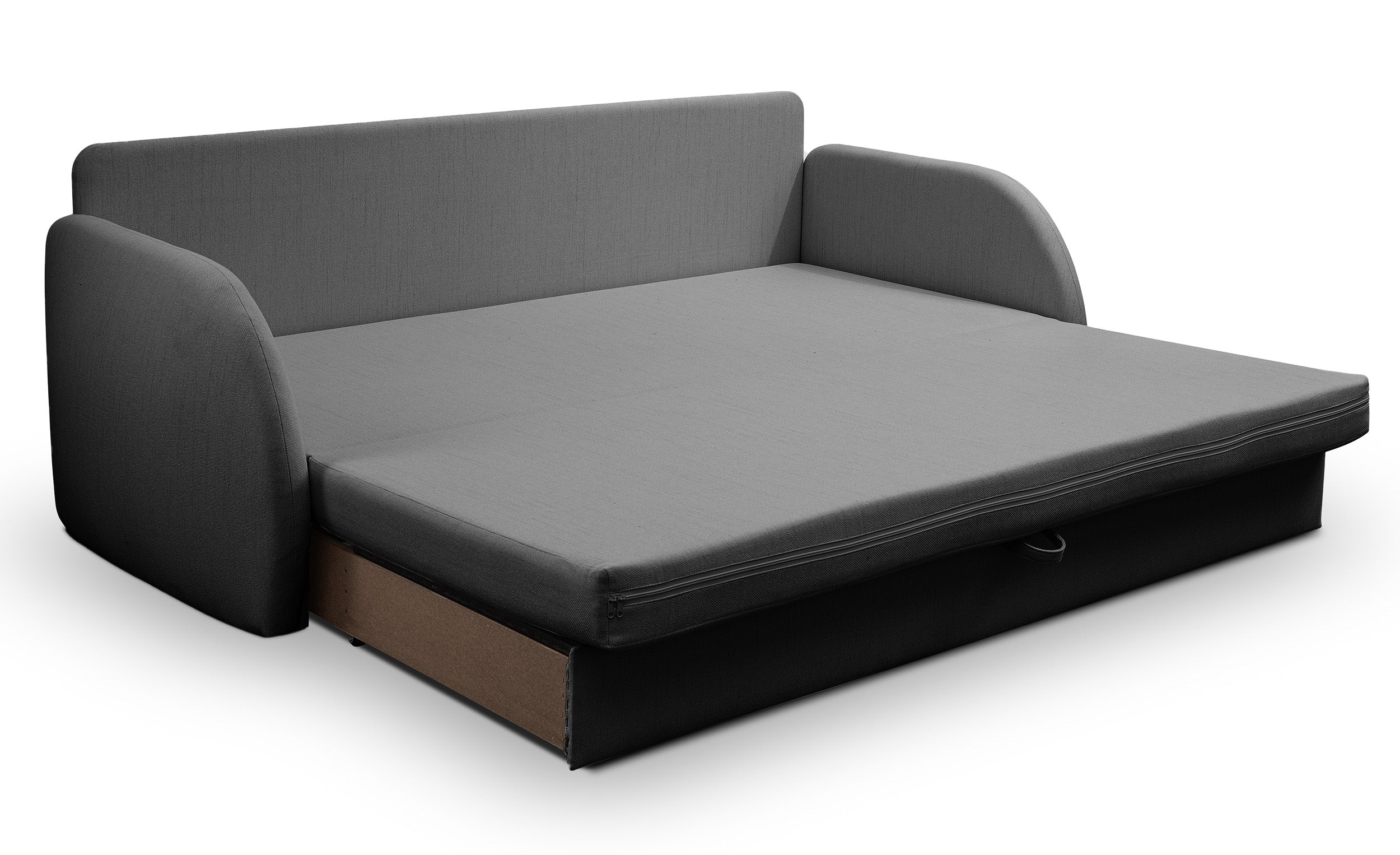 Dreisitziges Schlafsofa Diego in Dunkelgrau, Geflecht