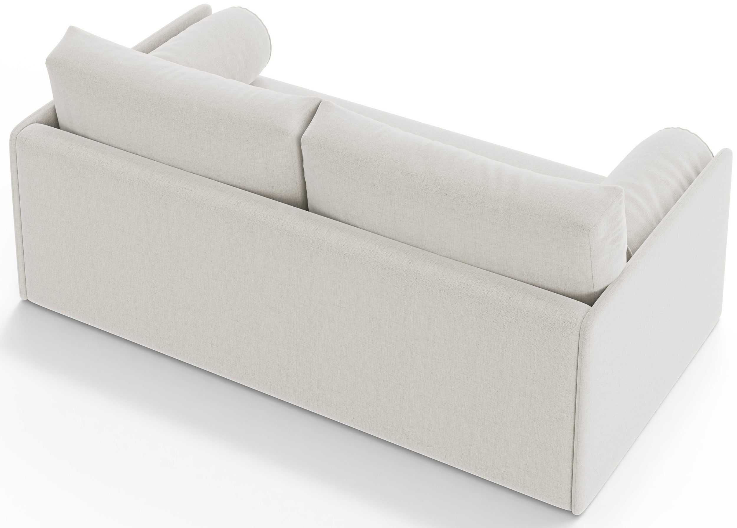 Dreisitziges ausklappbares Sofa Estano in Creme mit Flechtmuster