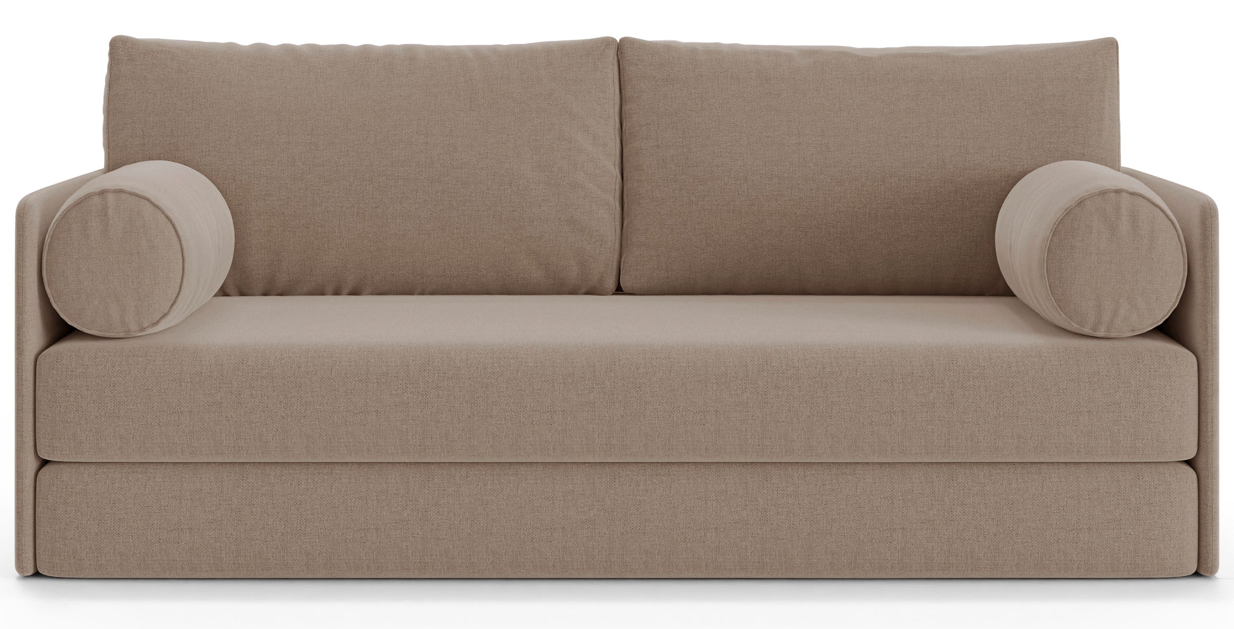 Ausziehbares Dreisitzer-Sofa Estano in Beige mit Flechtoptik
