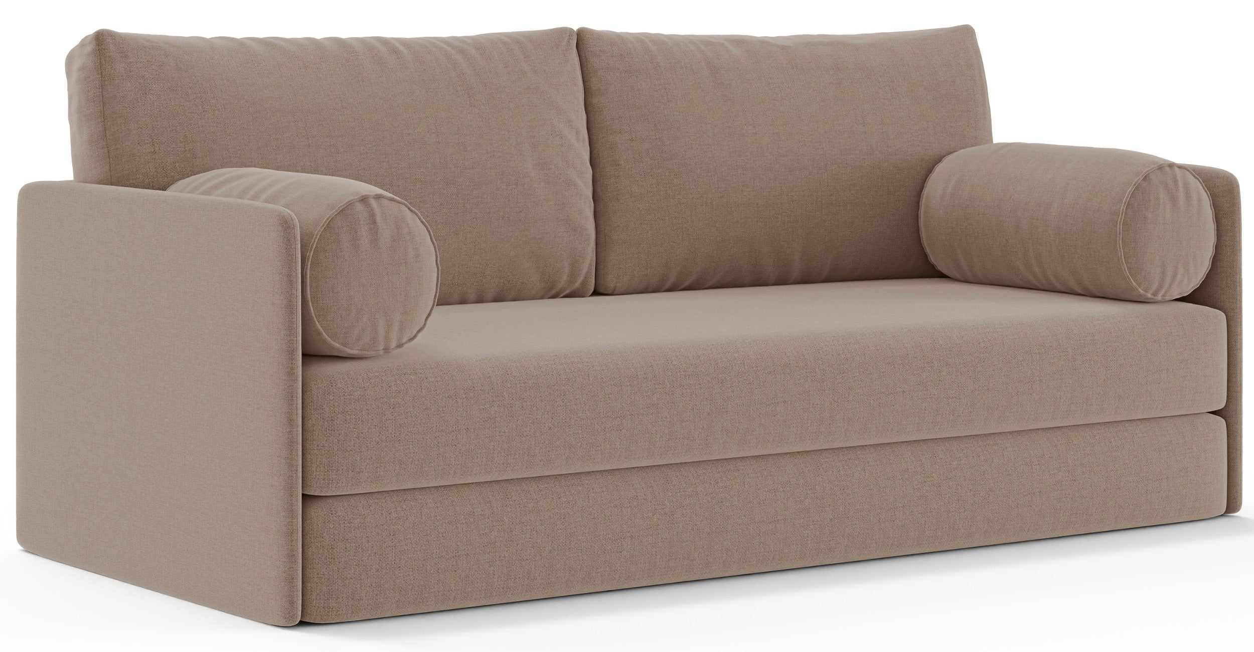 Ausziehbares Dreisitzer-Sofa Estano in Beige mit Flechtoptik
