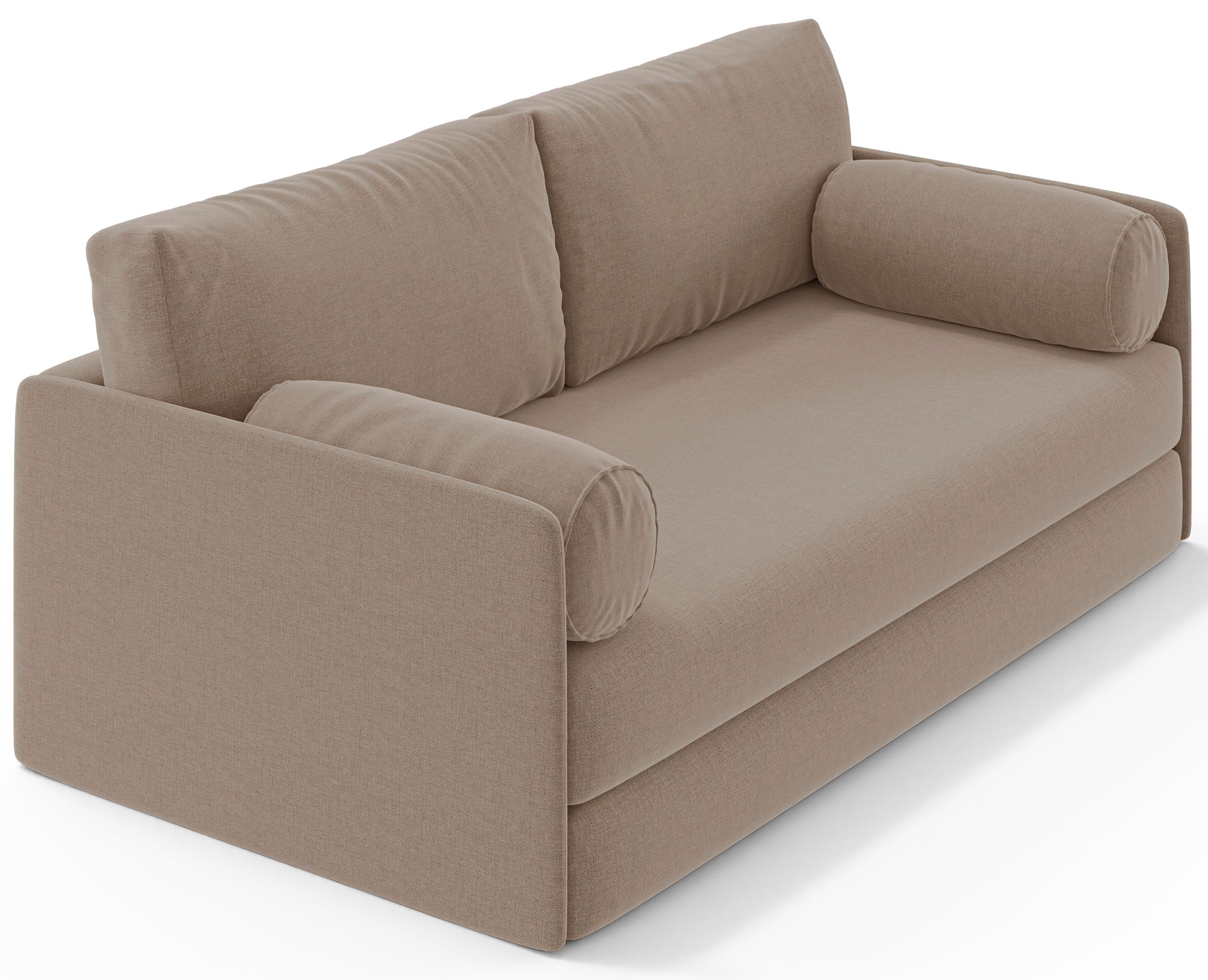 Ausziehbares Dreisitzer-Sofa Estano in Beige mit Flechtoptik