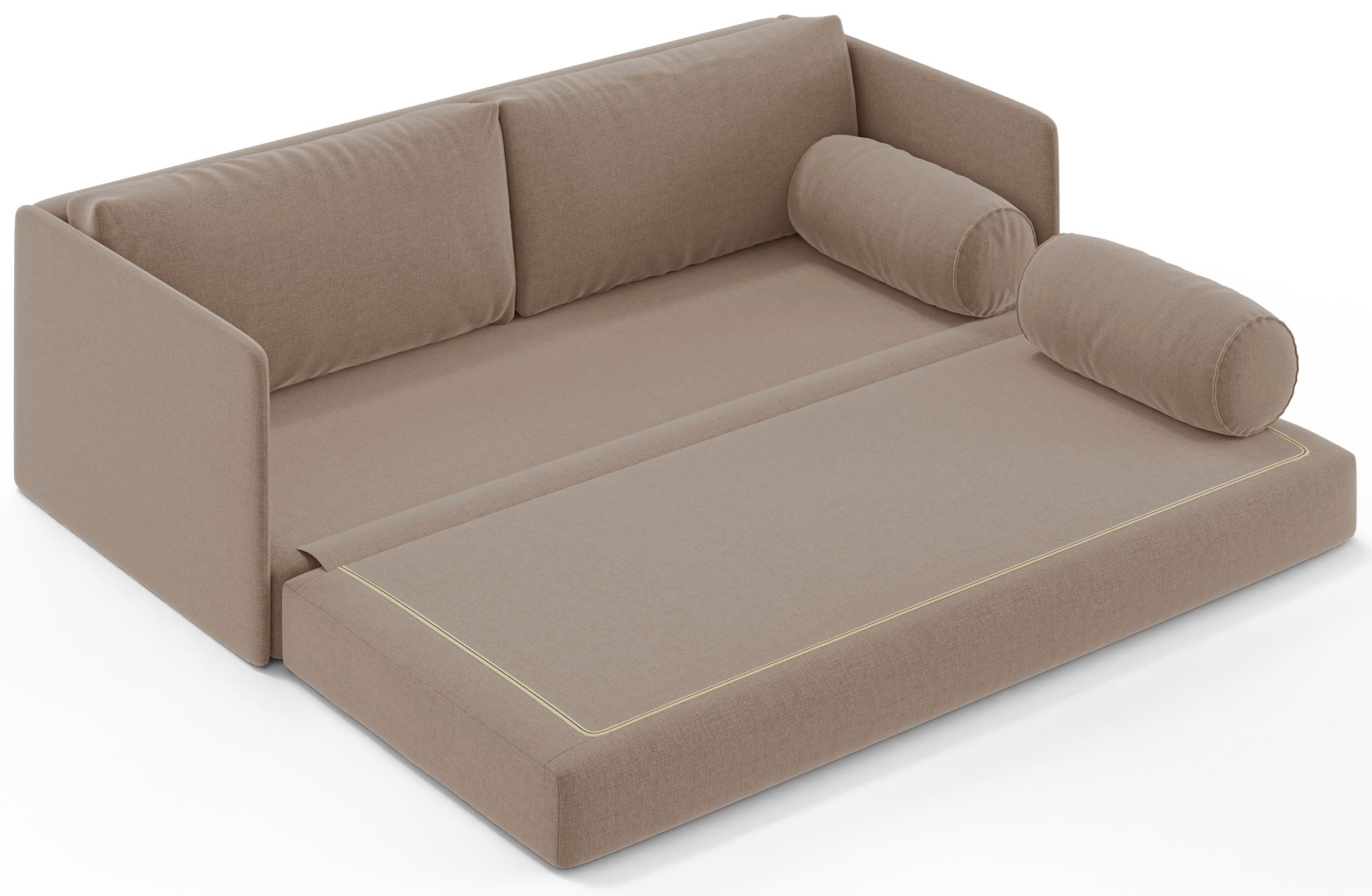 Ausziehbares Dreisitzer-Sofa Estano in Beige mit Flechtoptik
