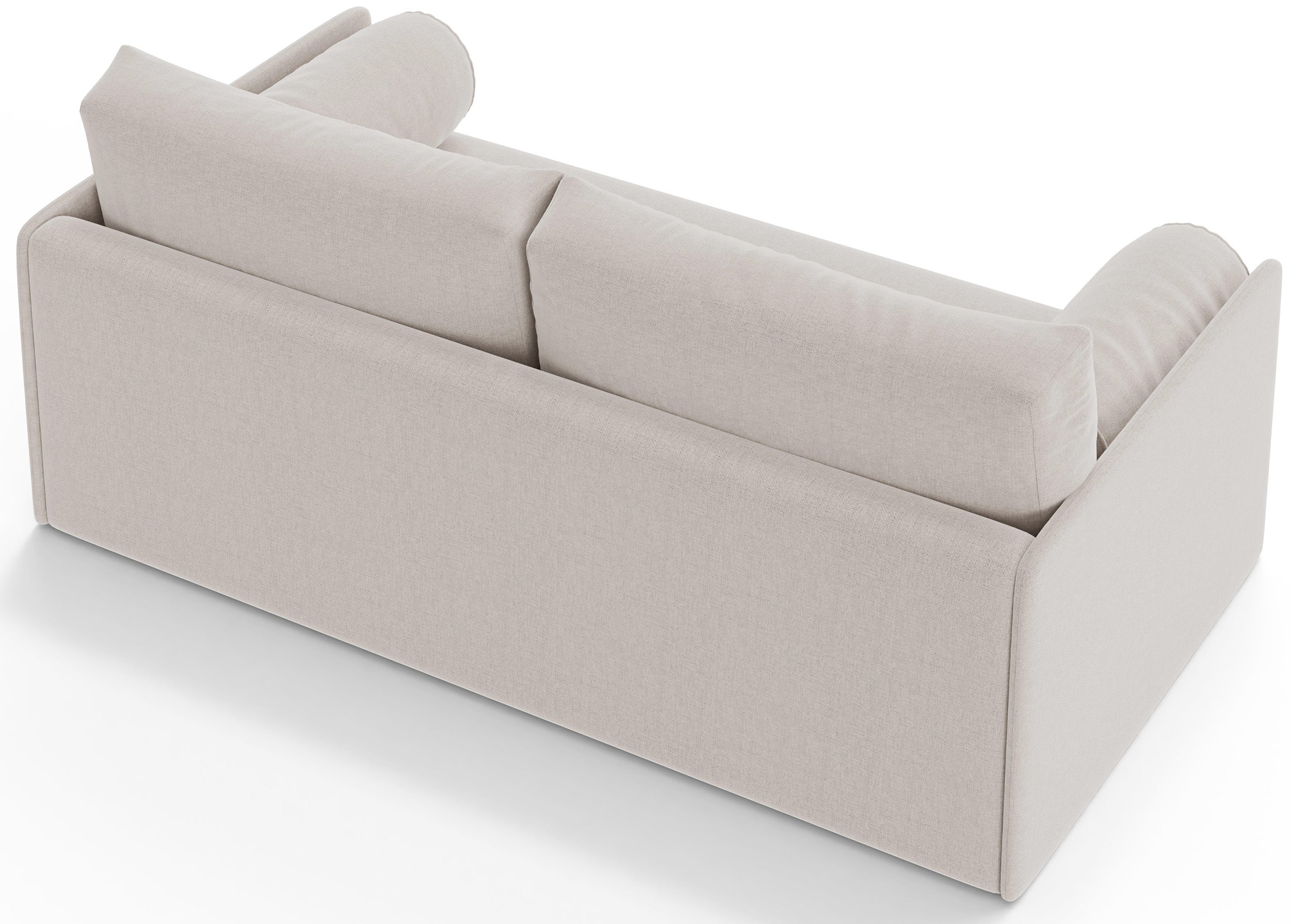 Dreisitziges ausklappbares Sofa Estano in hellem Beige, Geflecht