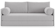 Dreisitziges ausklappbares Sofa Estano in hellgrauem Flechtmuster