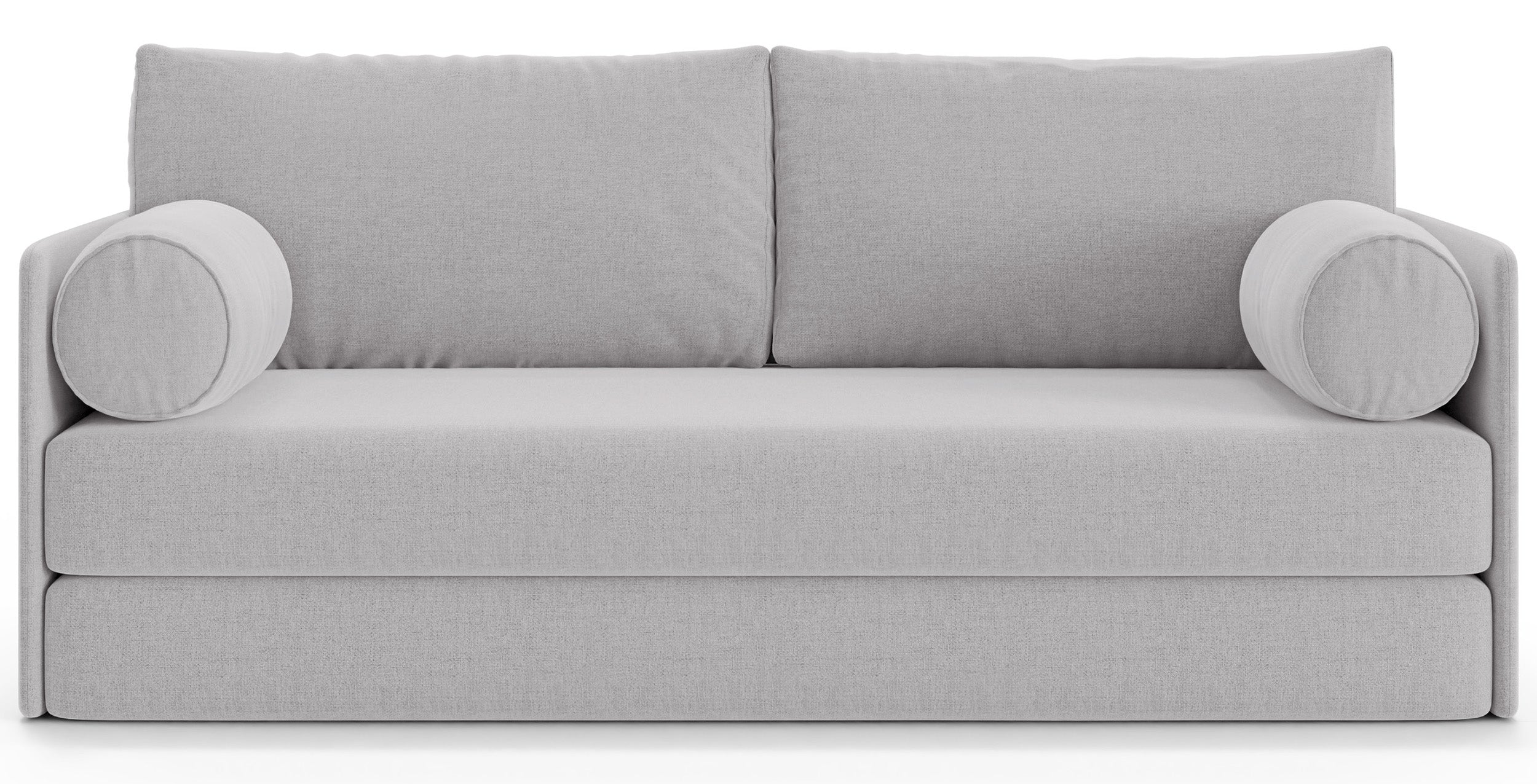 Dreisitziges ausklappbares Sofa Estano in hellgrauem Flechtmuster