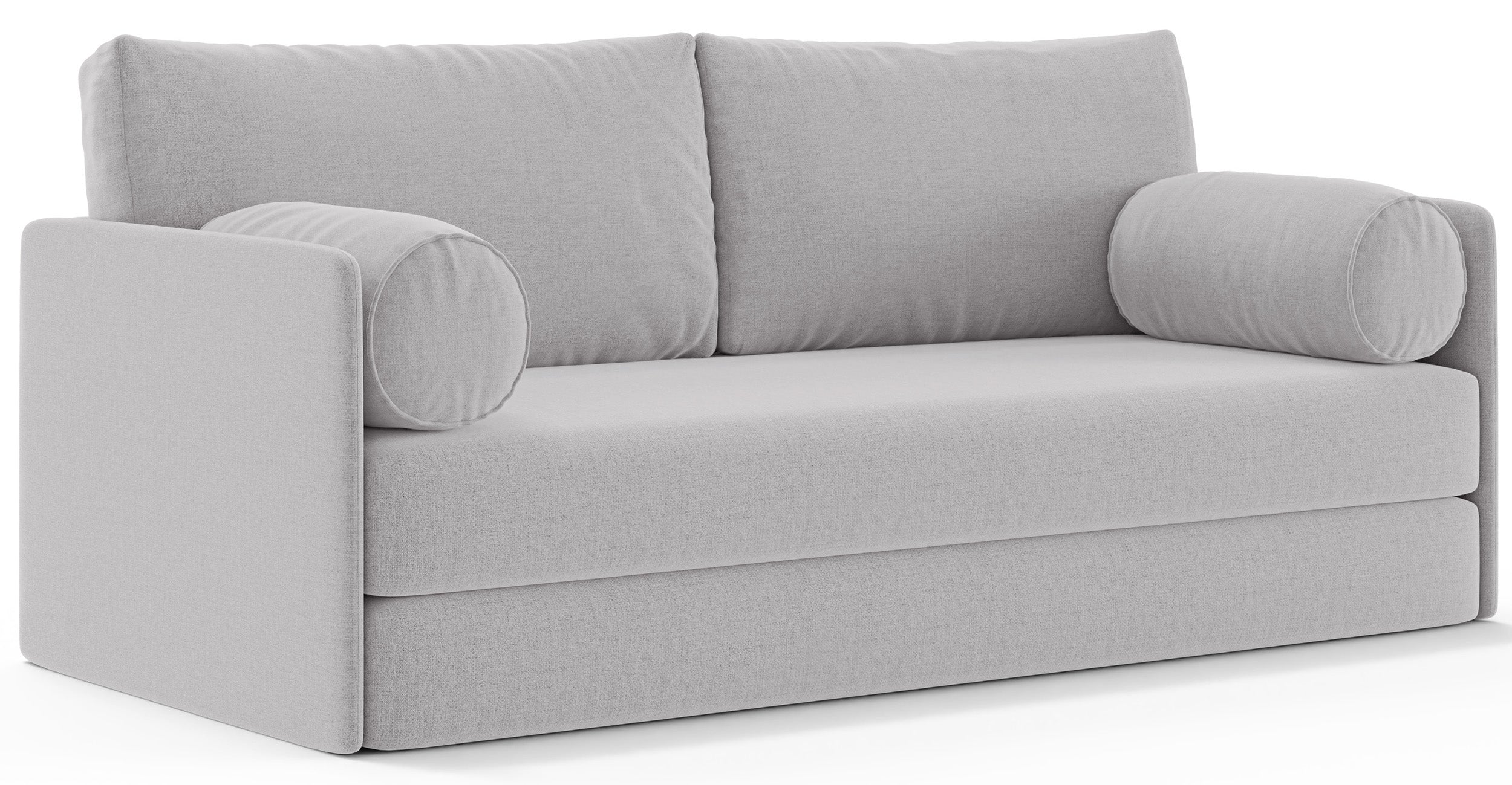 Dreisitziges ausklappbares Sofa Estano in hellgrauem Flechtmuster