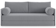 Dreisitziges, ausklappbares Sofa Estano in grauem Flechtmaterial